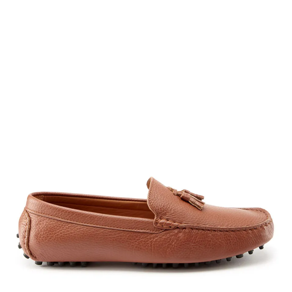 Arch Care Tasselled Driving Loafers, tan grain leather