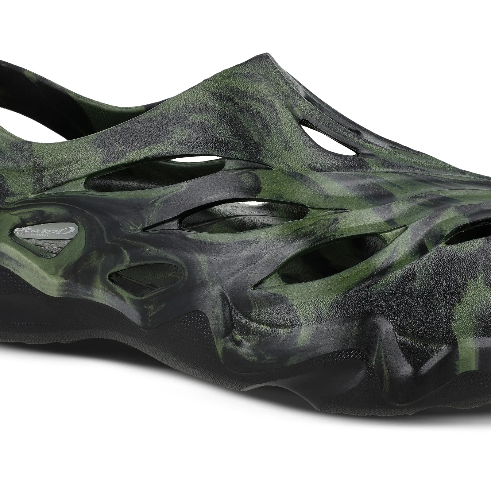adjustable fit shoes Easy on off Men's Super Clogs - WC4834 Black green