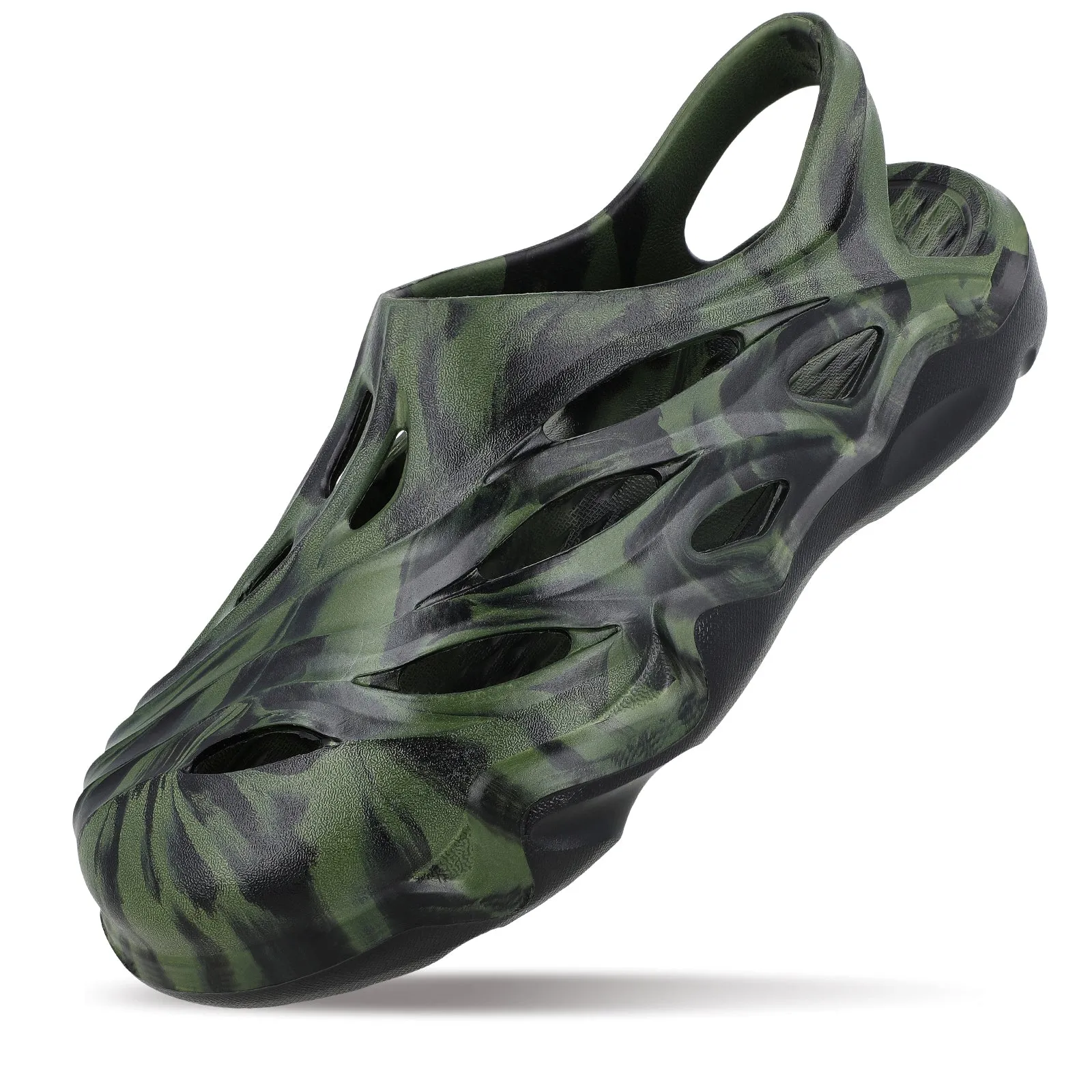 Breathable Travel Sandals Soft Cushioning Men's Super Clogs - WC4834 Black green