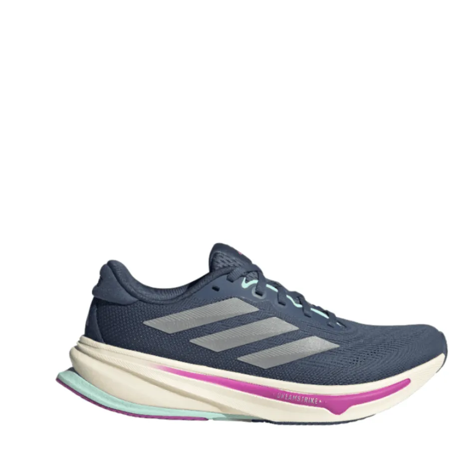 Adidas Women's Supernova Rise 2 Running Shoes in Preloved Ink/Matte Silver/Preloved Ink SS25 Multi Directional Flexibility
