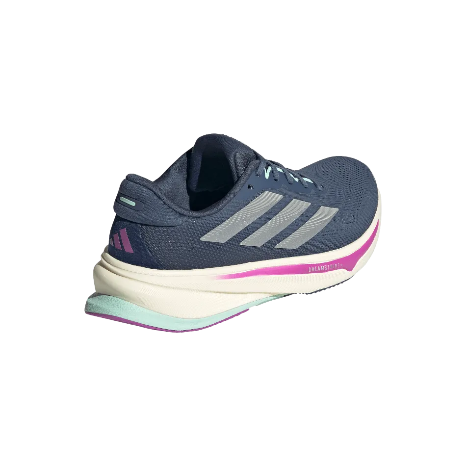 Adidas Women's Supernova Rise 2 Running Shoes in Preloved Ink/Matte Silver/Preloved Ink SS25 soft - sole - feature shoes