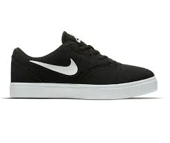 Nike SB Check CNVS GS Shoe - Black/White Wide Base