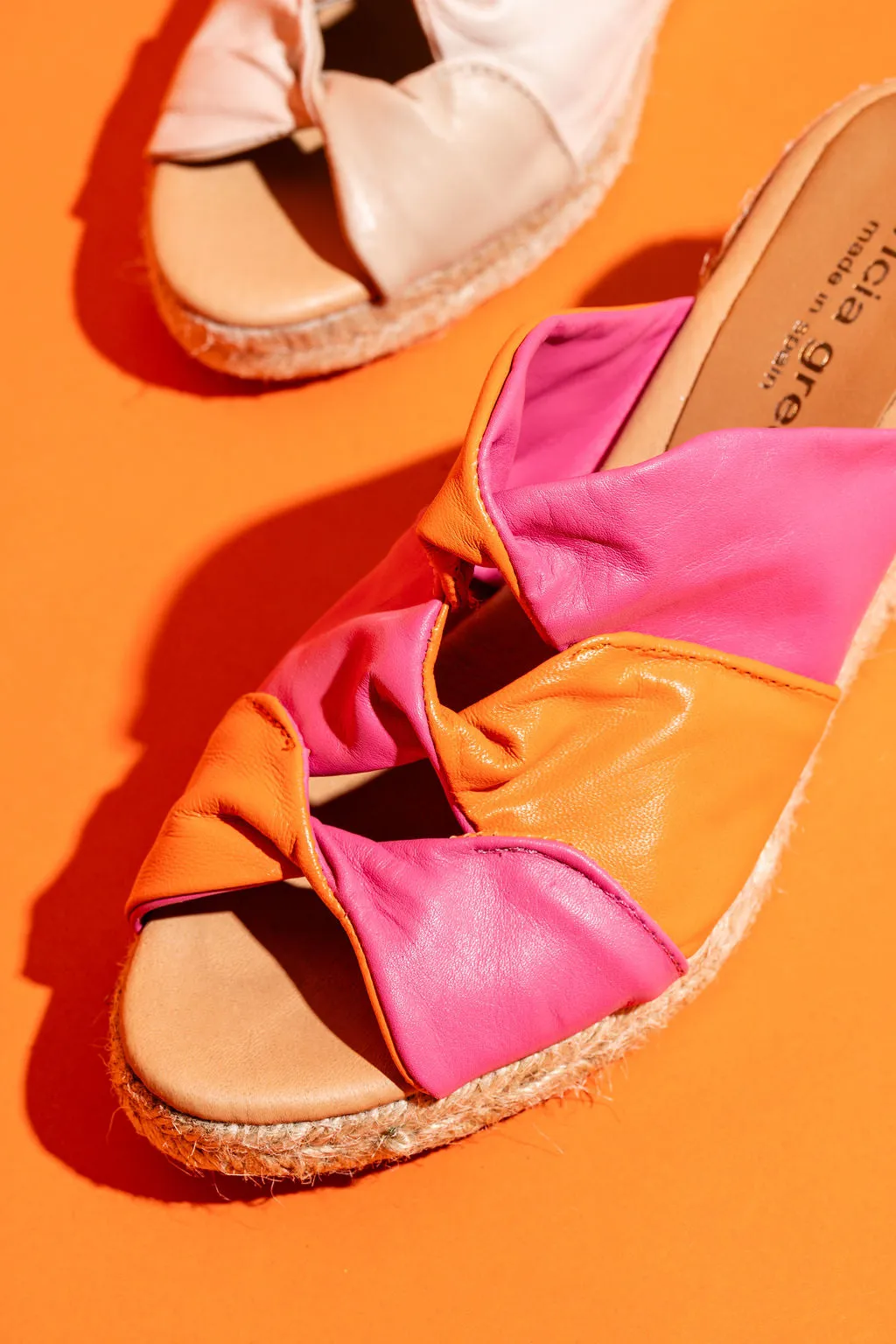 Style Blend Ginger Twisted Leather Espadrille