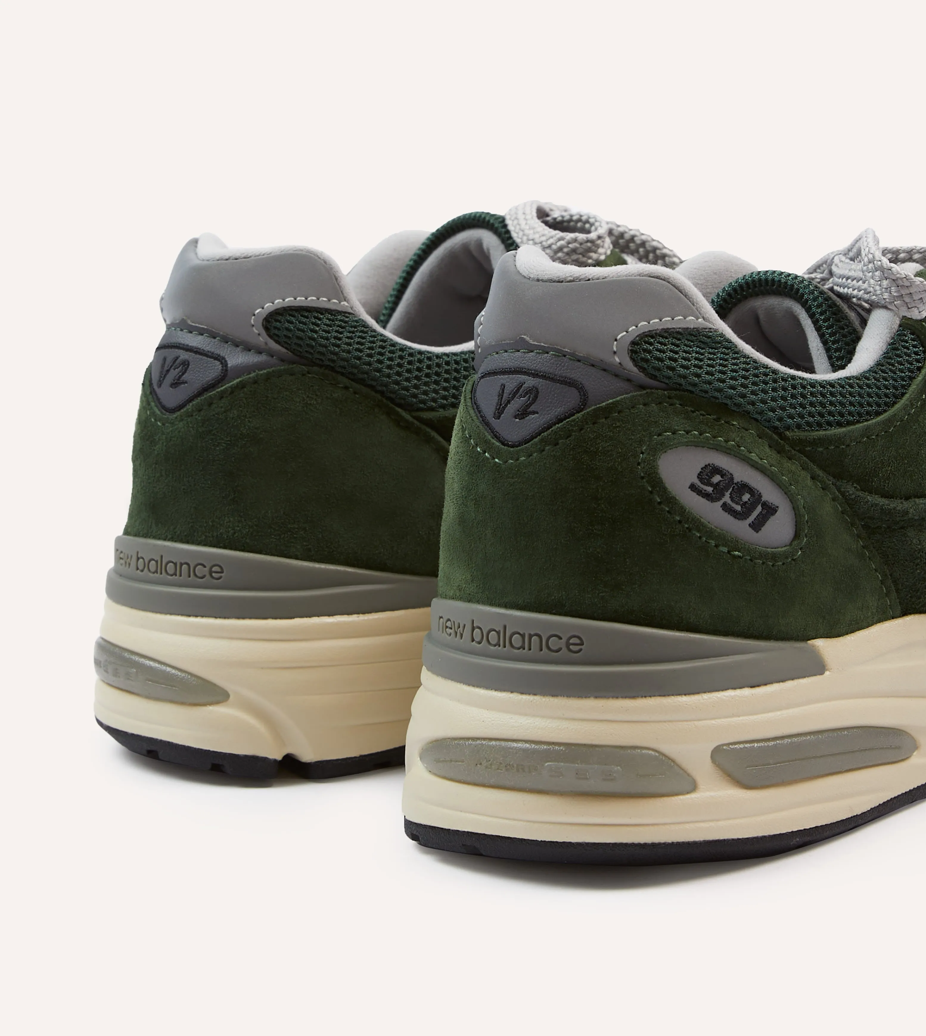 Functional New Balance Kombu Green Made in UK 991v2 Trainers