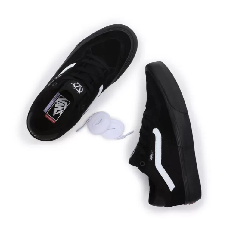 Vans Rowan Skate Shoes Black/Black/White Smooth Finish Park Session