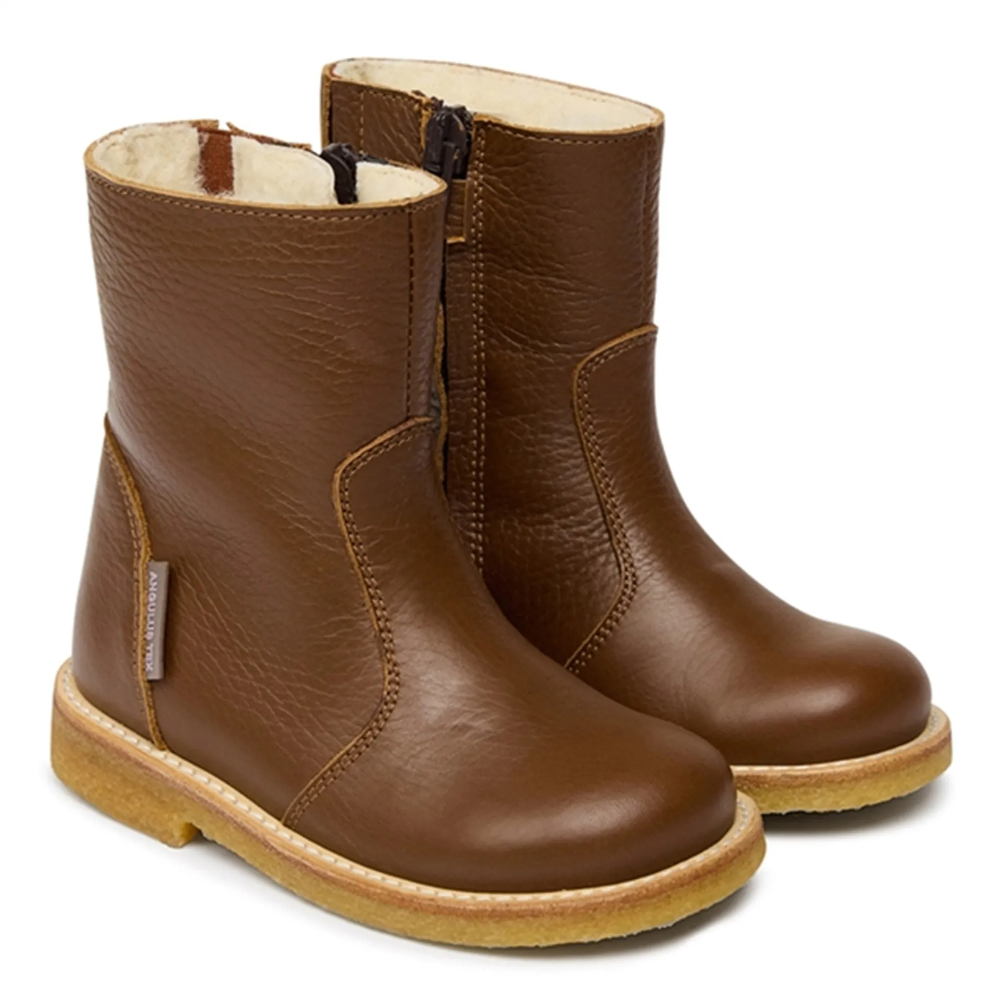 Angulus Basic Tex Boots w Zipper Cognac Snow Winter Activity Adventure Ready Boots