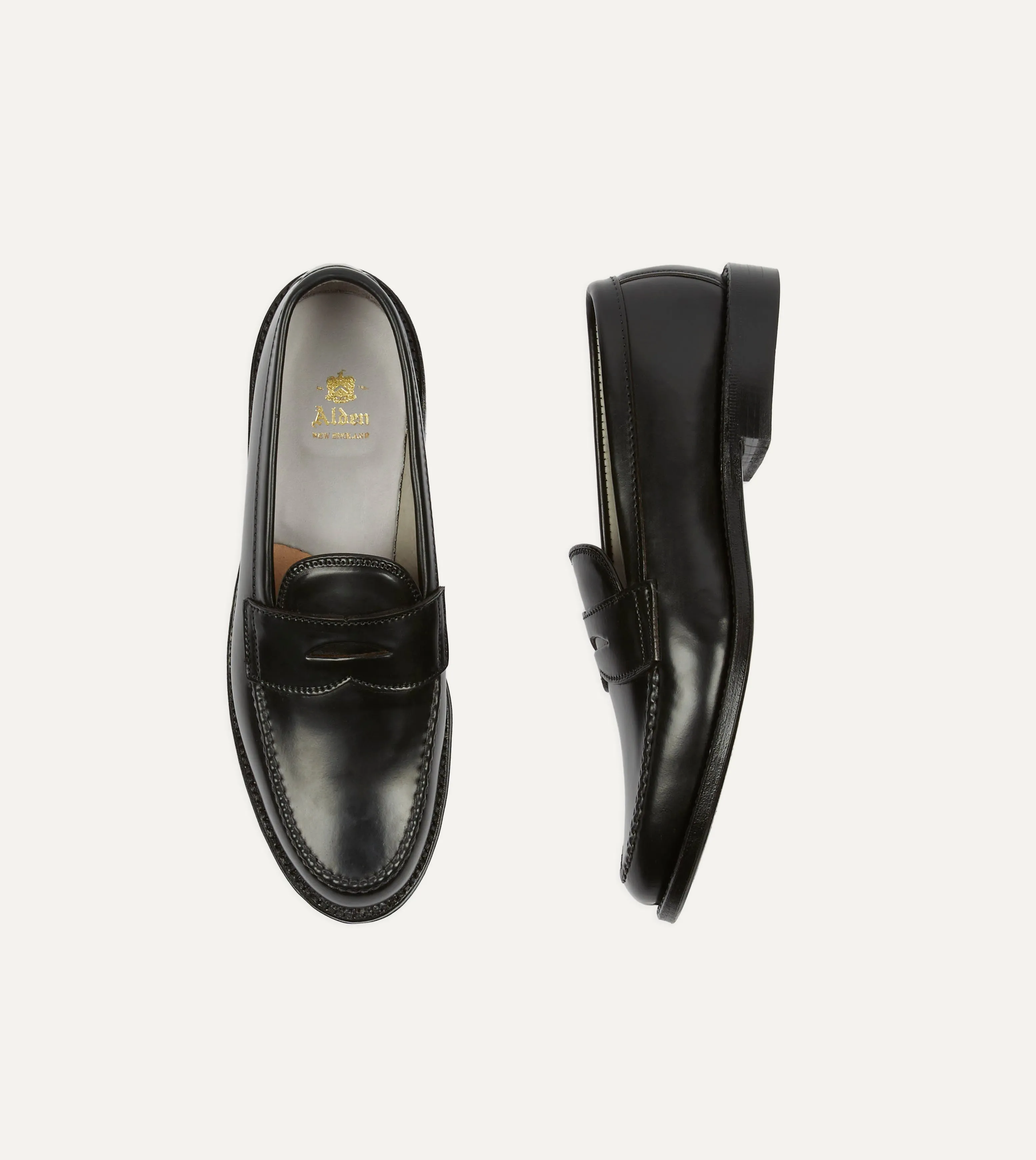 Airport Easy Alden Black Cordovan Handsewn Leisure Loafer