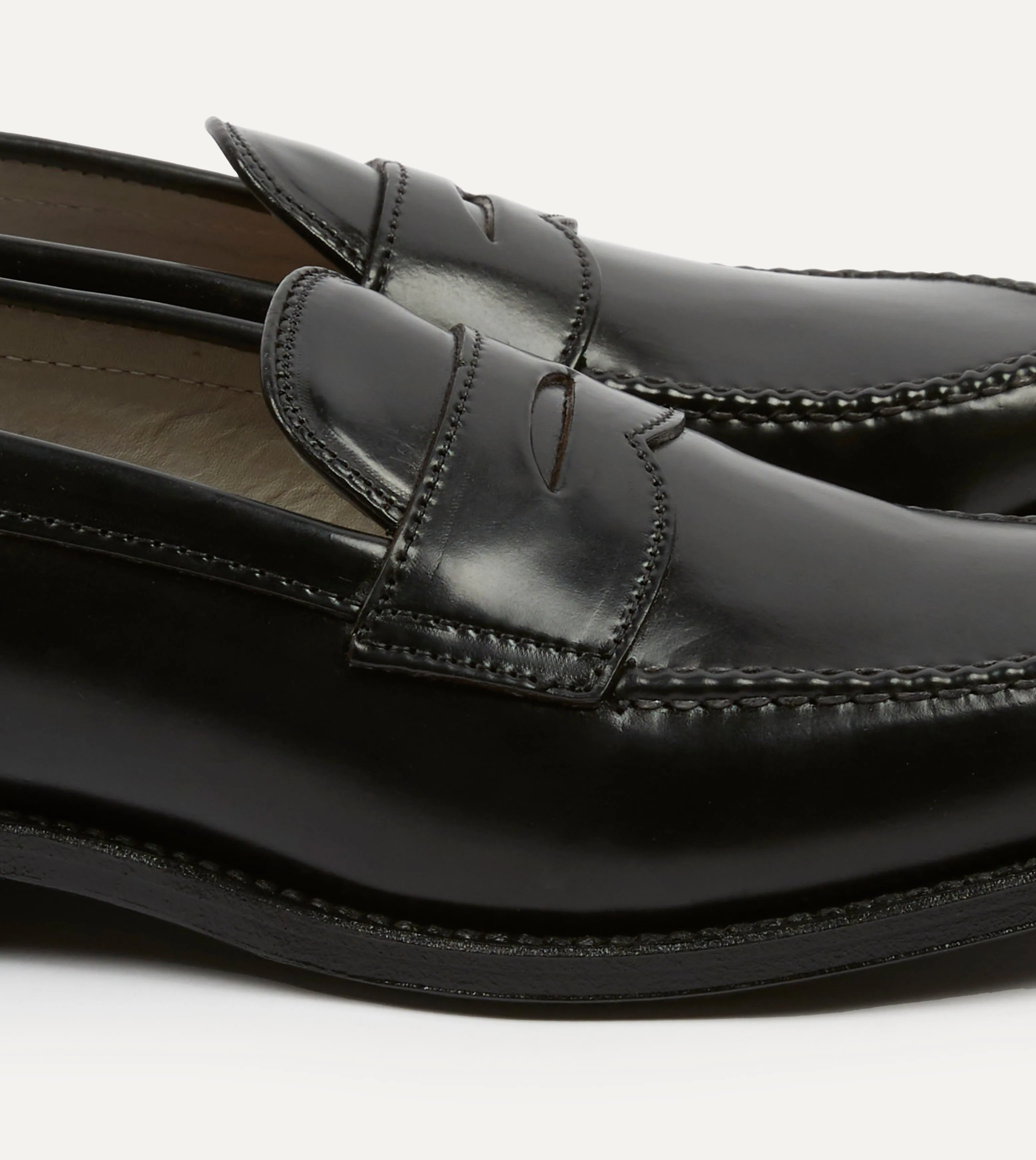 Alden Black Cordovan Handsewn Leisure Loafer Comfort Outsole