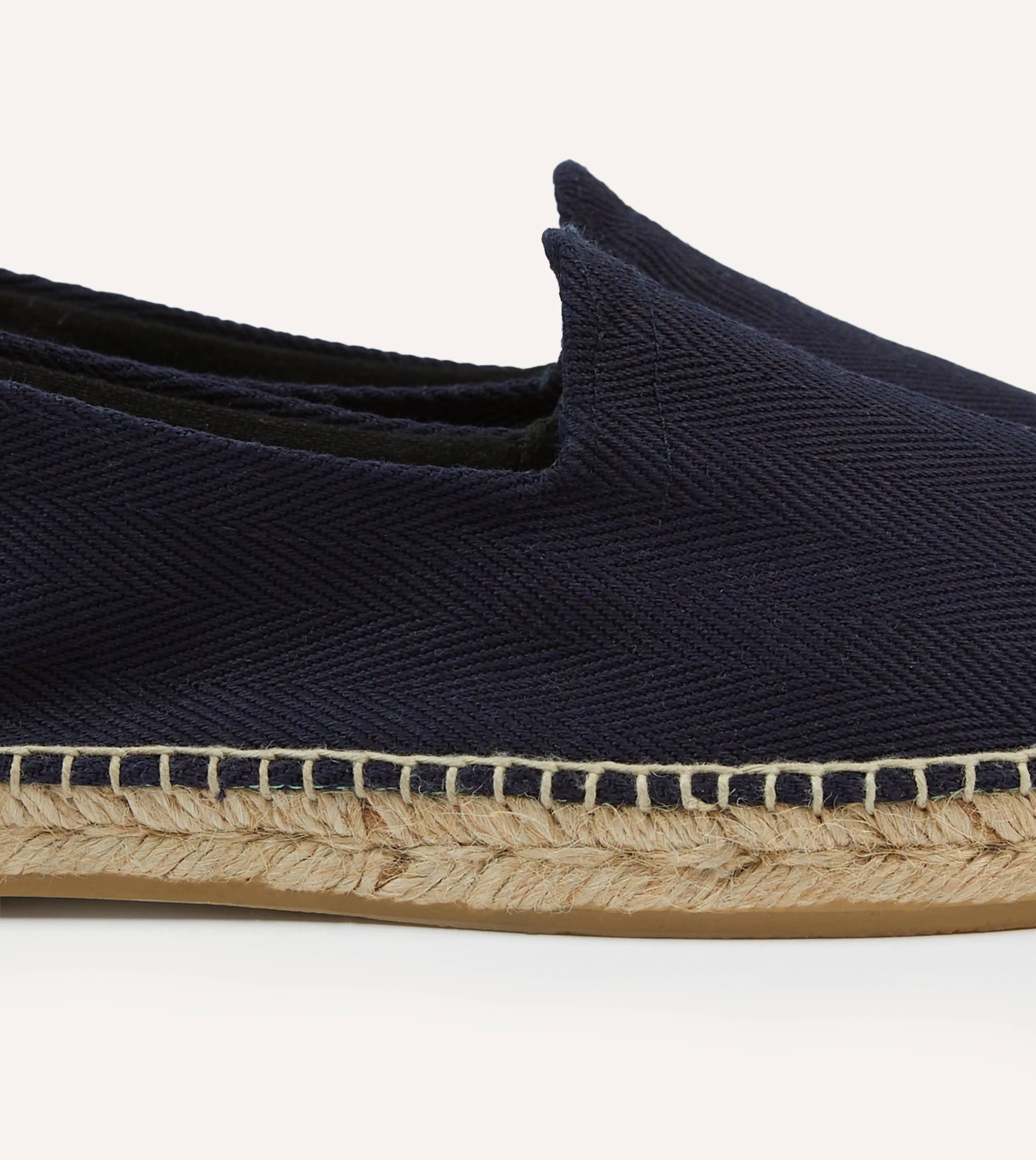Navy Herringbone Cotton Espadrilles Star Shine Ultra Light Hiking Trails