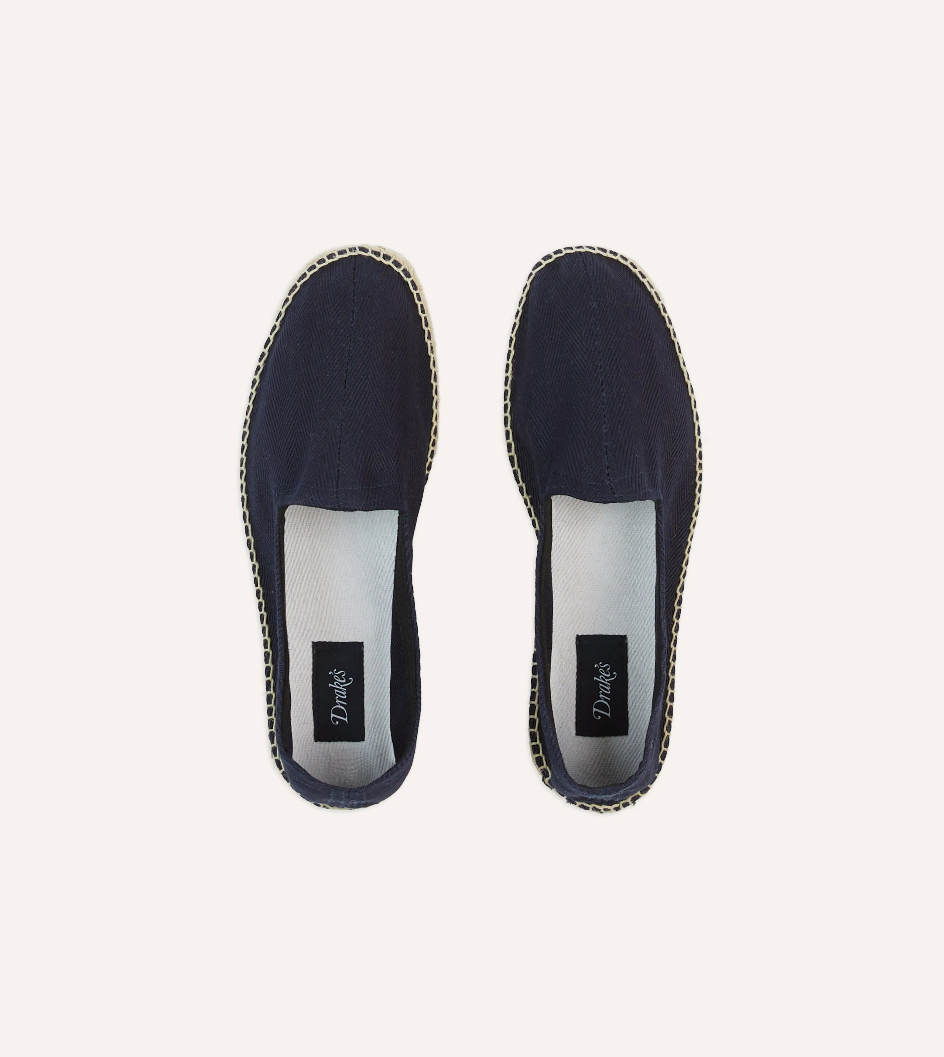 Park Day Dance Floor Navy Herringbone Cotton Espadrilles