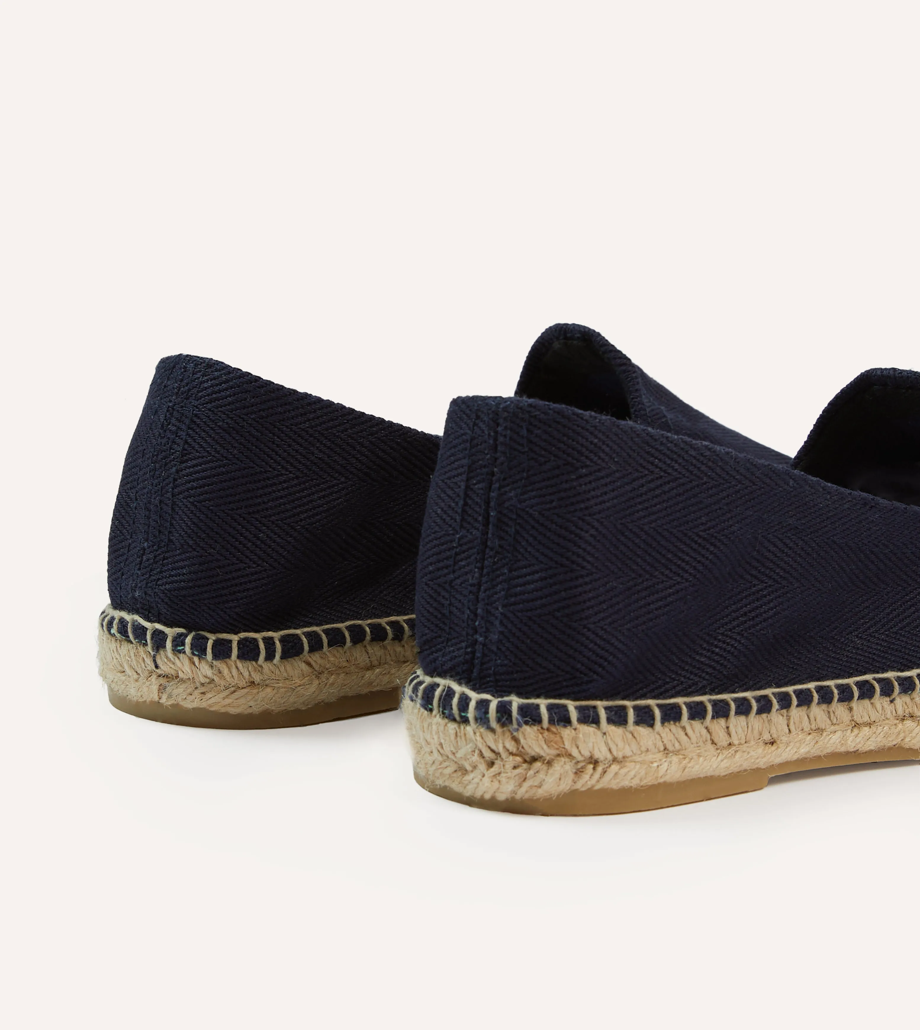 Navy Herringbone Cotton Espadrilles Gift Easy