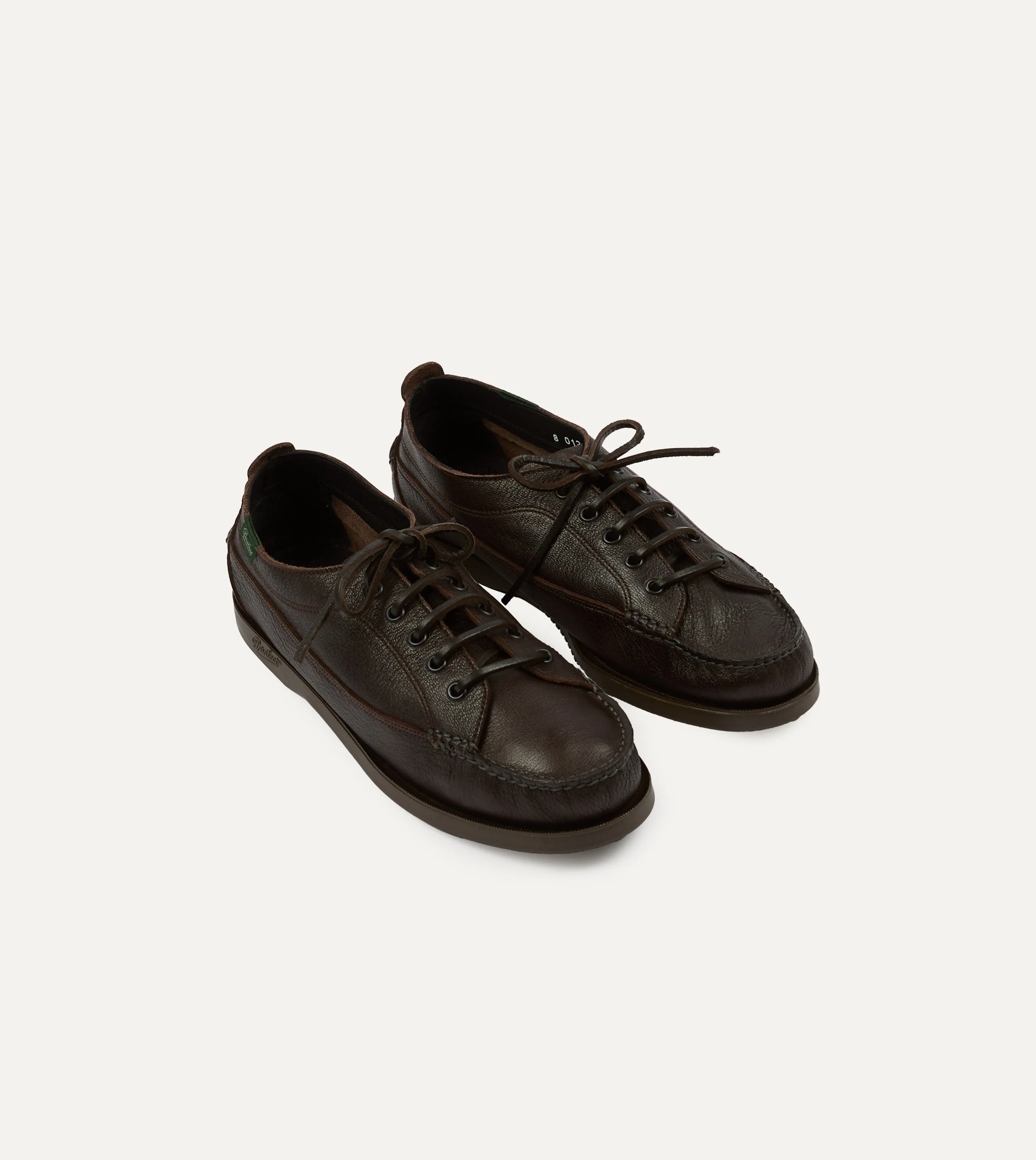 Durable Build Minimalist Fans Mom Safe Paraboot for Drake's Malibu Brown Deer Leather Boat Shoe