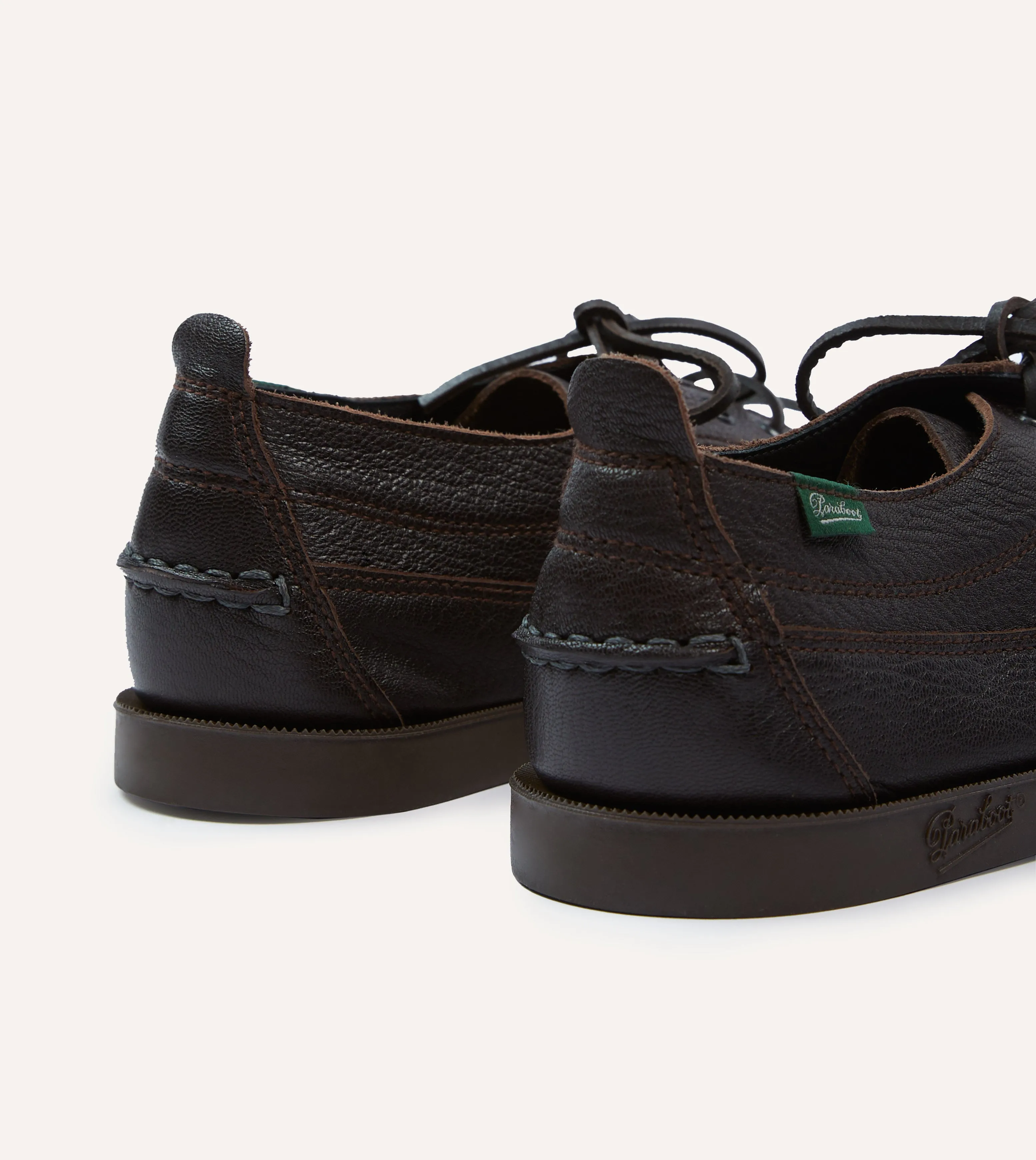 Paraboot for Drake's Malibu Brown Deer Leather Boat Shoe Rich Jewel Garden Mood