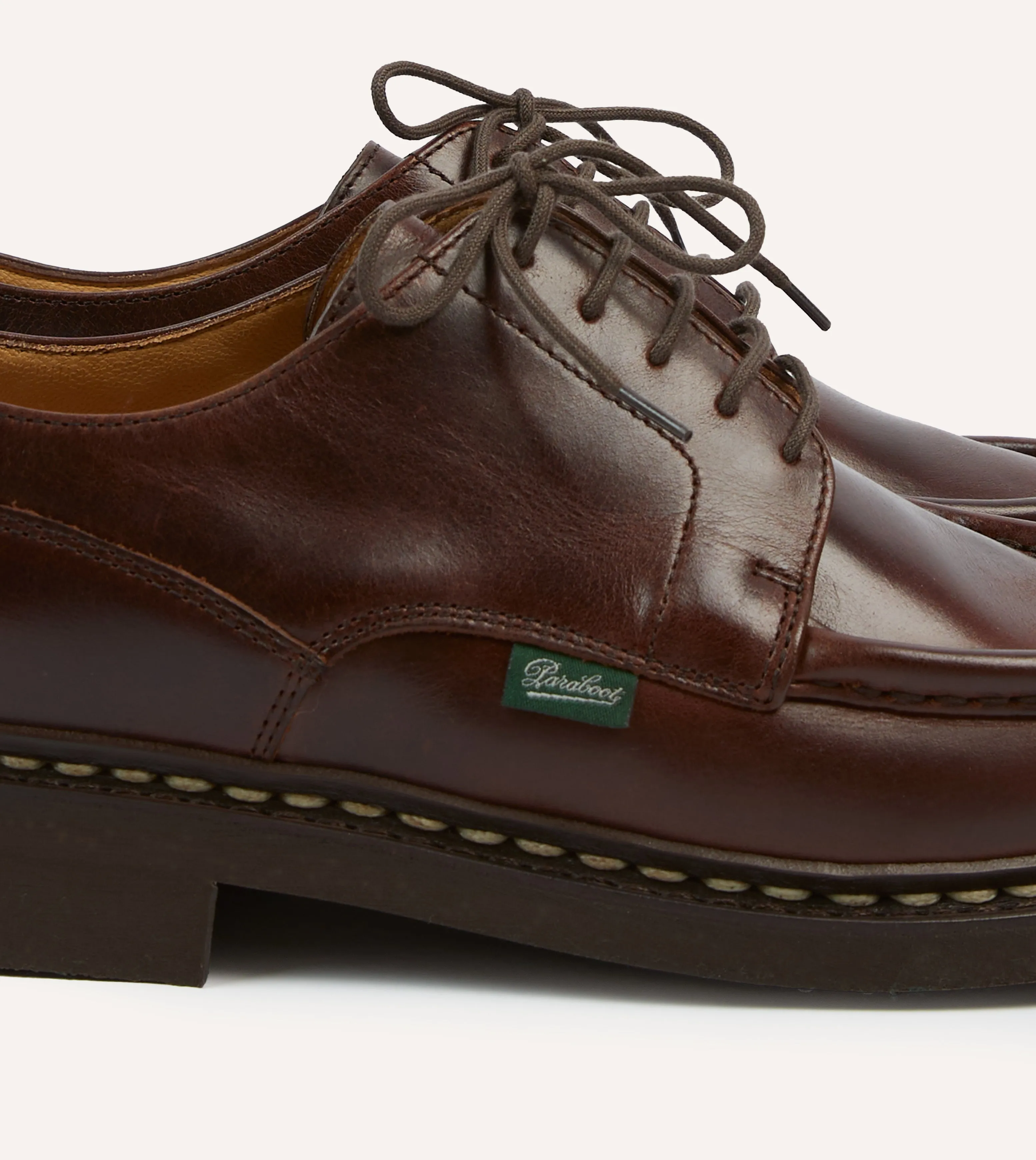 Paraboot Villandry Brown Calf Leather Derby Shoe Wide Base Comfort Platform