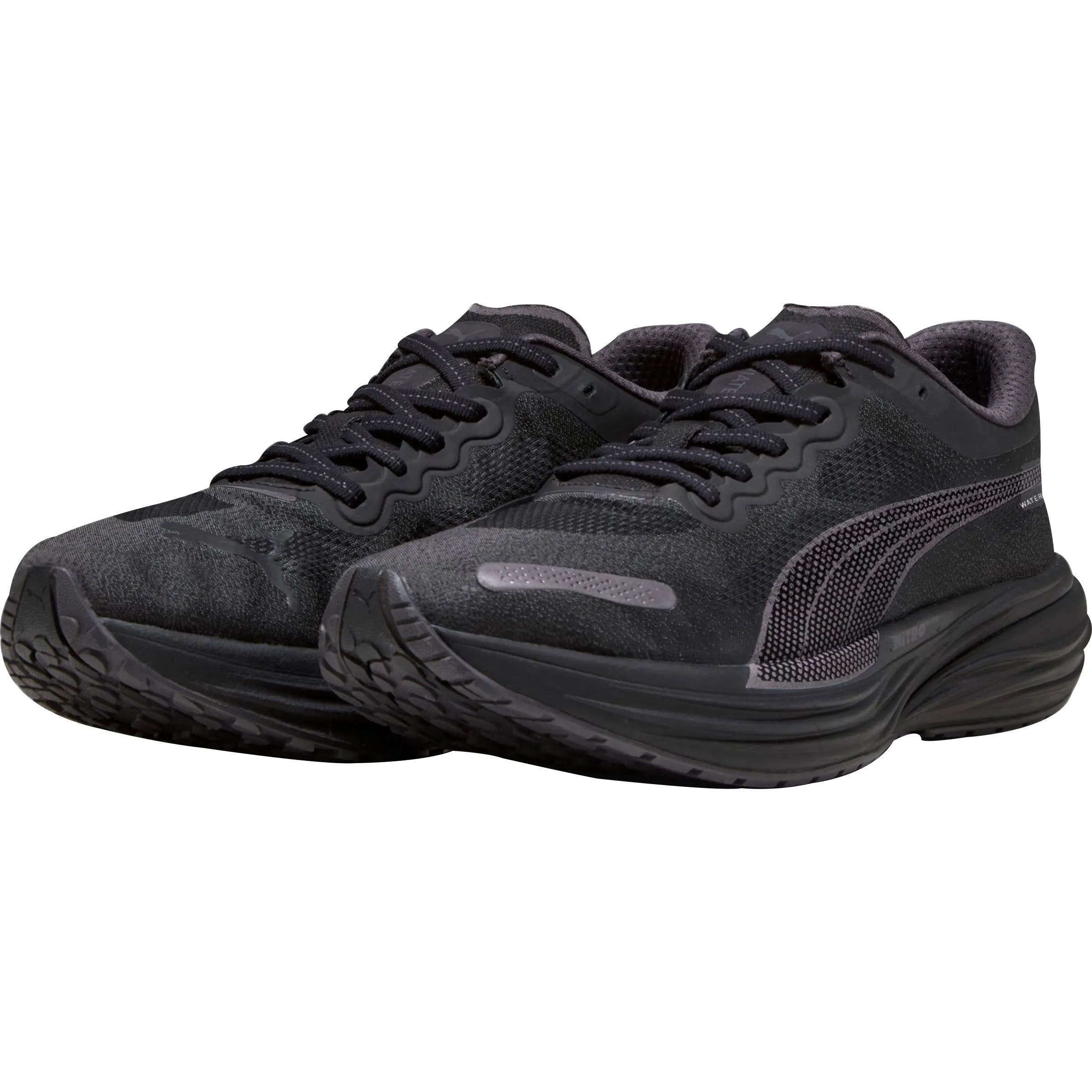 Ventilated Mesh Travel Enthusiasts Puma Deviate Nitro 2 WTRepel Mens Running Shoes - Black