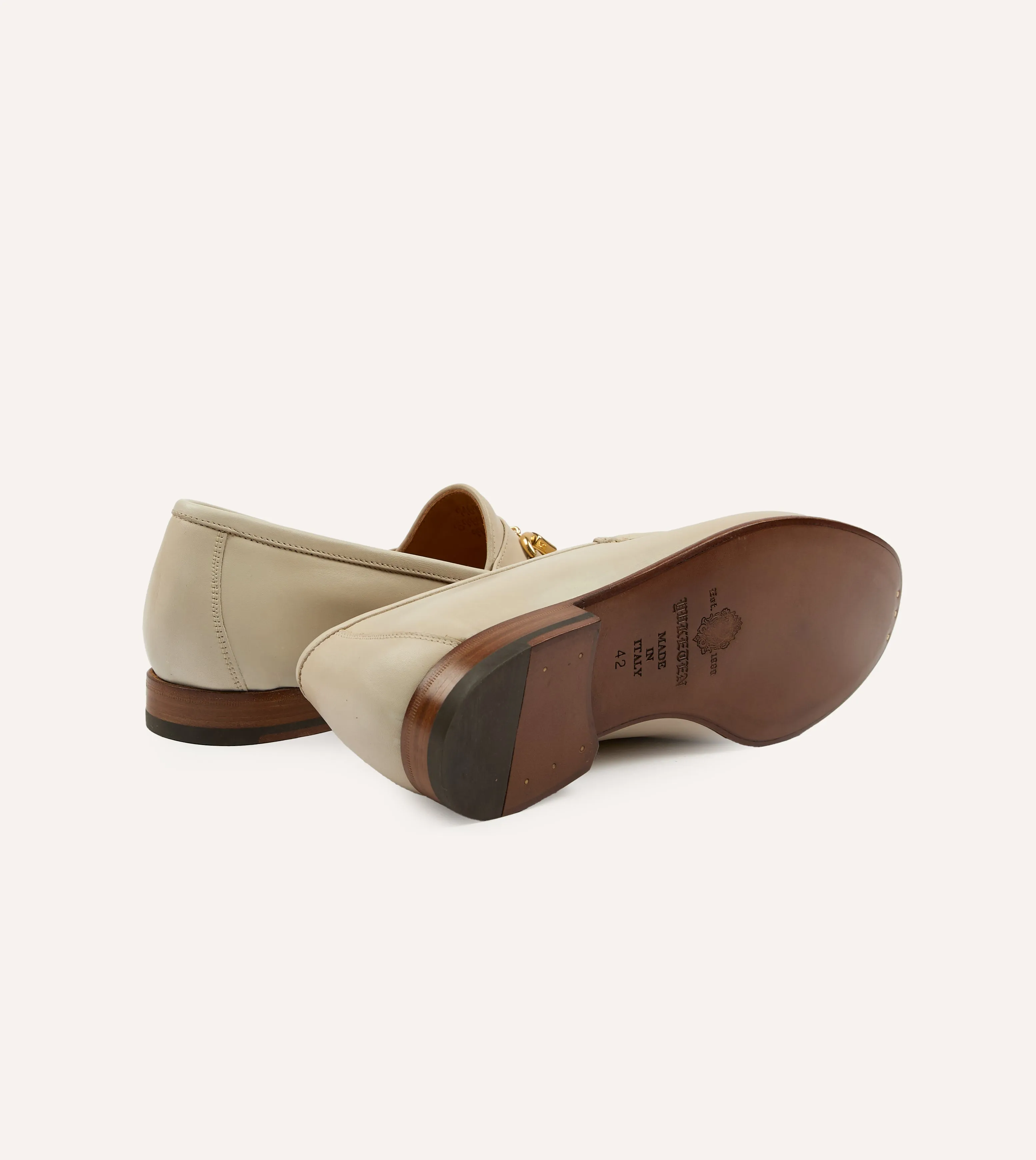 Yuketen Moc Ischia Ivory Leather Bit Loafer Body Balance