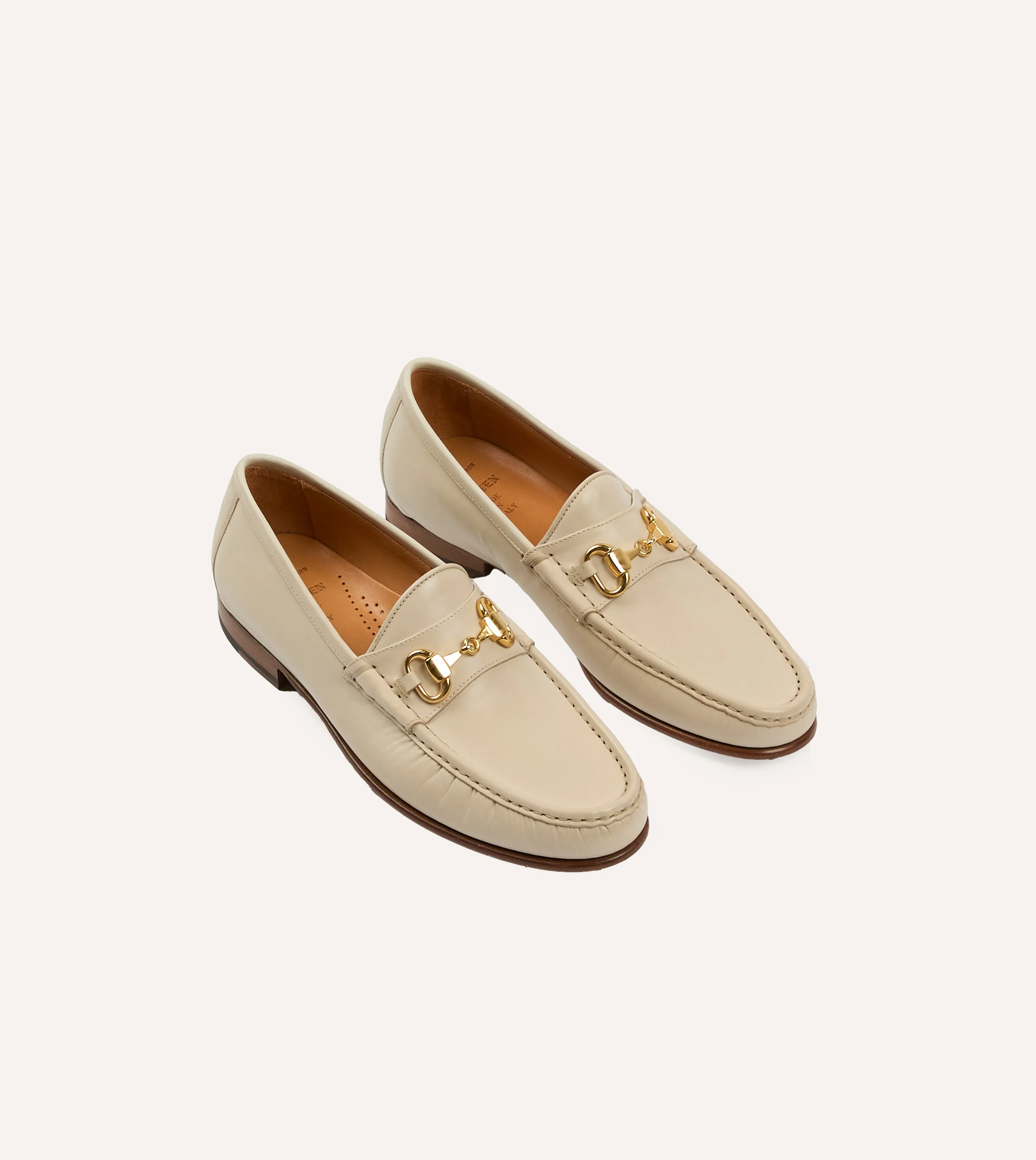 Yuketen Moc Ischia Ivory Leather Bit Loafer photo shoot