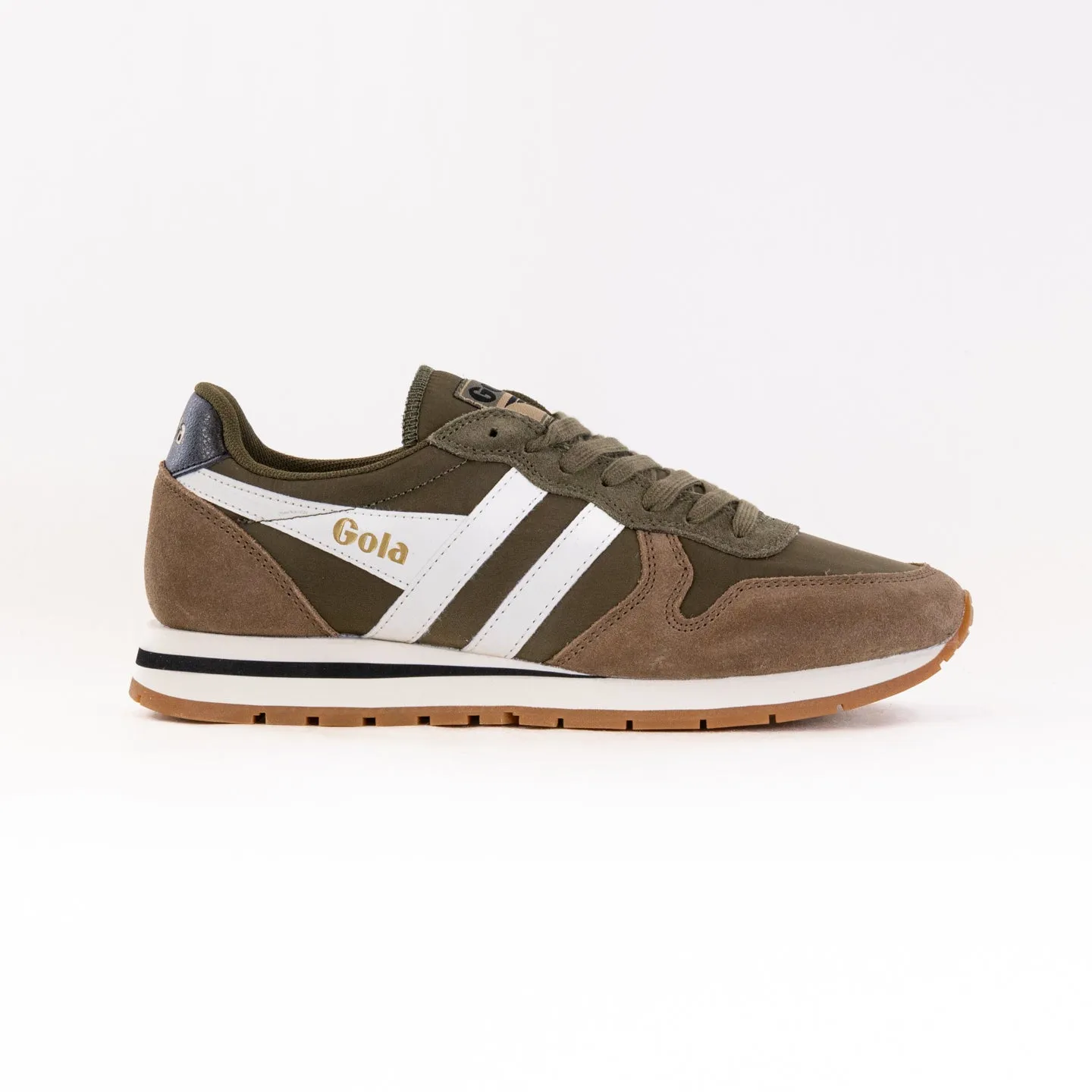 Sweat - wicking geometric Gola Classics Daytona Chute Sneaker (Men's) - Khaki/Tobacco/Off White