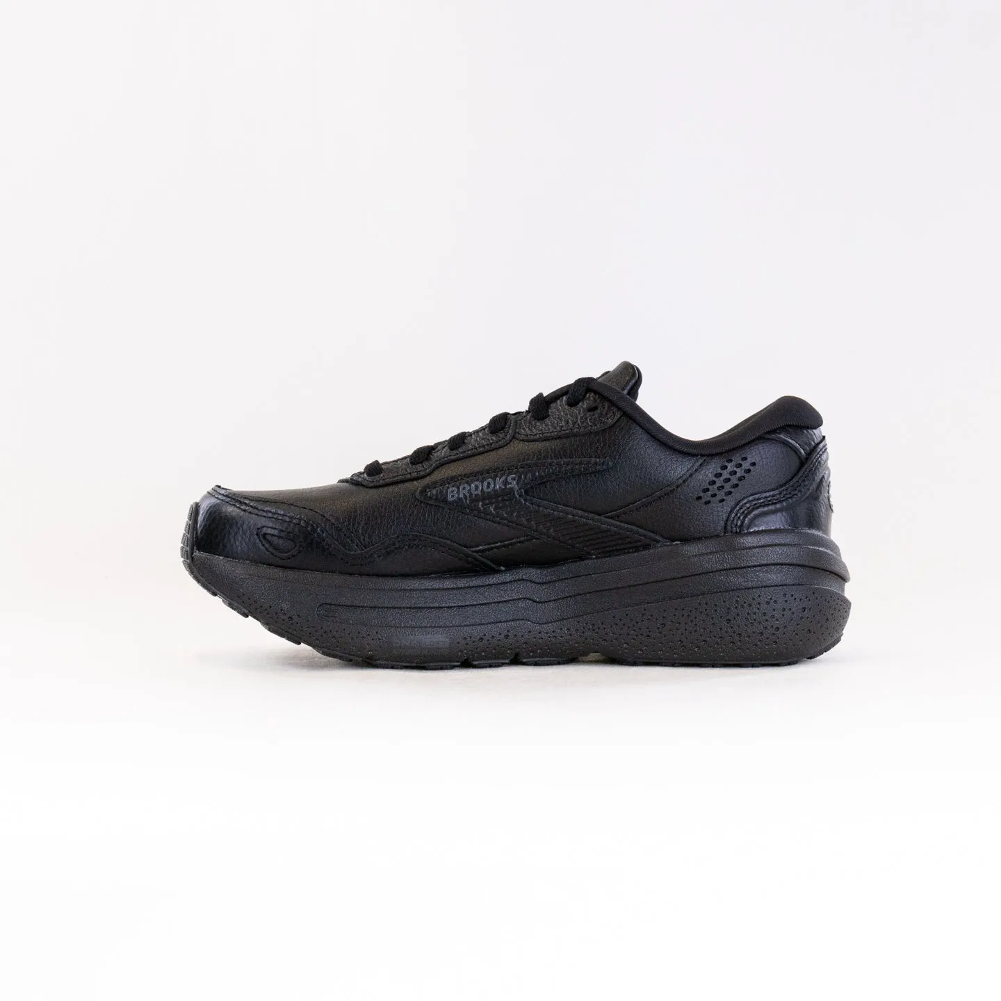 Brooks Ghost Max Leather (Men's) - Black/Black Shock-absorbing