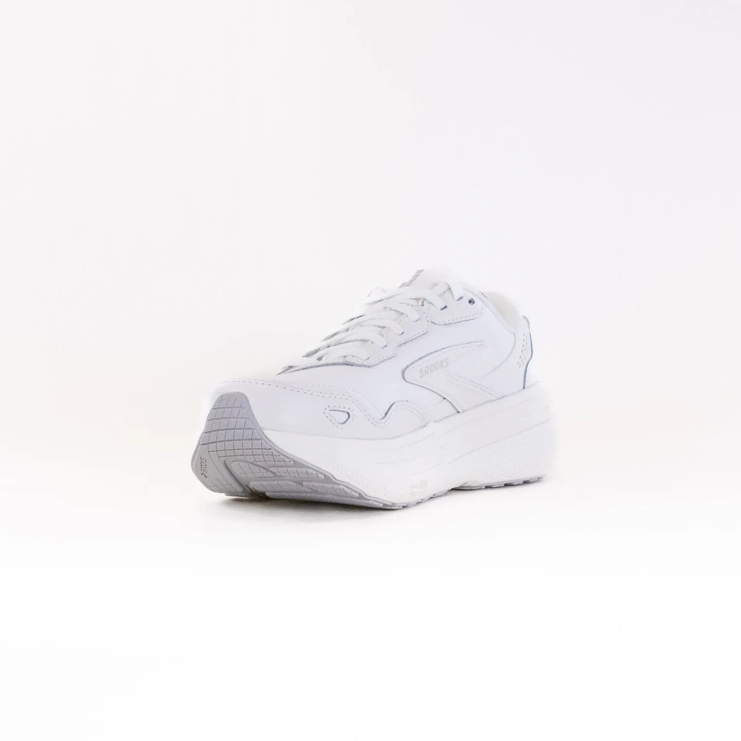 Brooks Ghost Max Leather (Men's) - White/White Air Circulation patterned material
