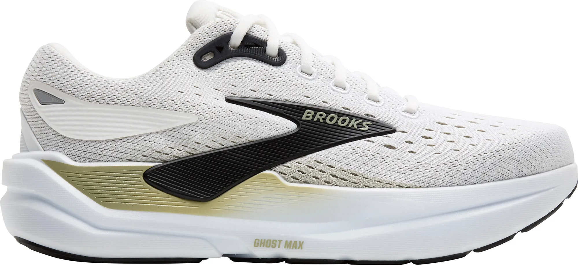 Strong Stitching Foam Base Brooks Ghost Max 3 Mens Running Shoes - White