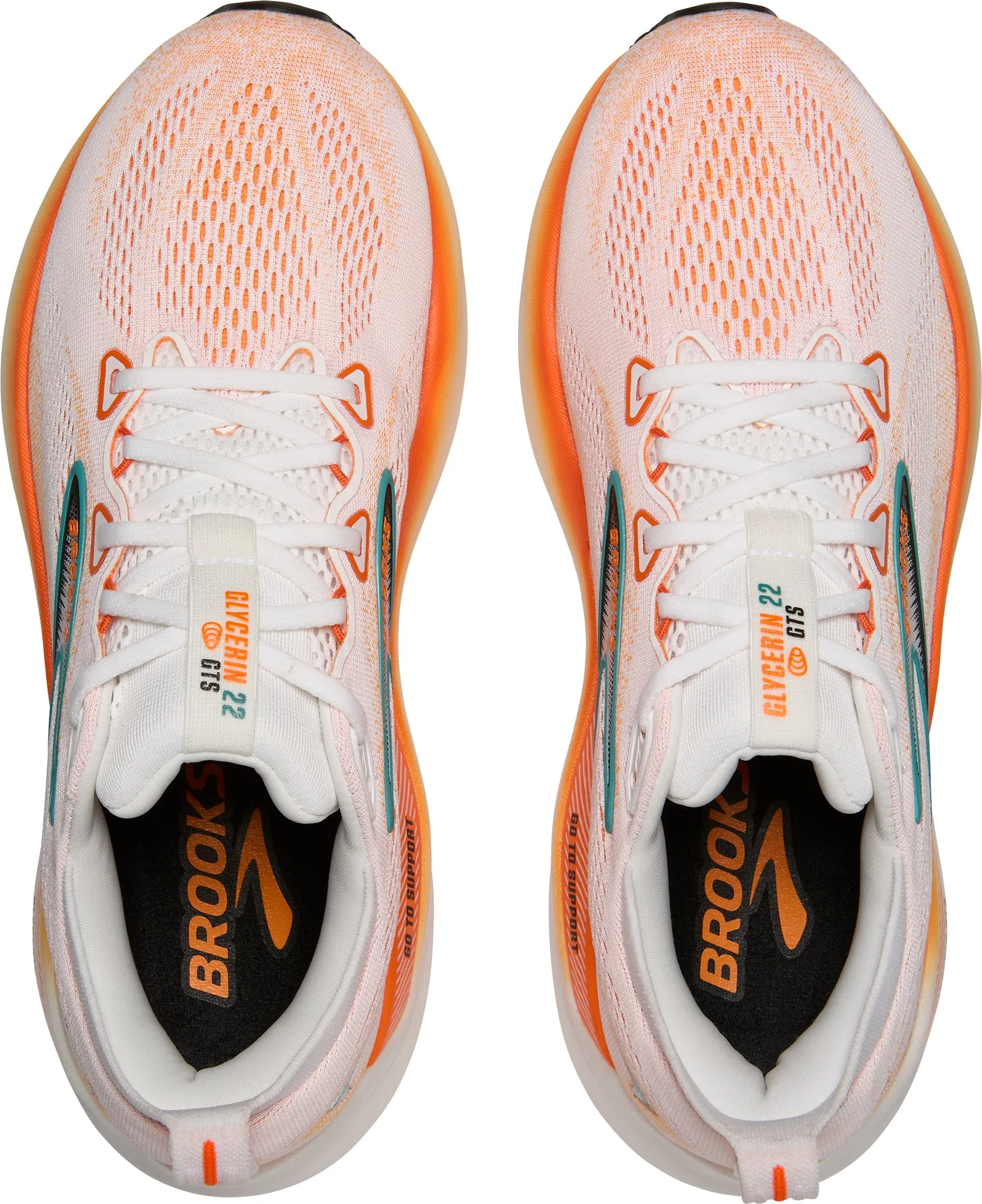 Soft Cushioning Brooks Glycerin GTS 22 Mens Running Shoes - Orange