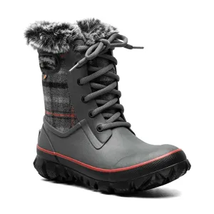Outdoor Winter Trekking Foot Traction Women's Arcata Cozy Plaid Dark Grey Multi