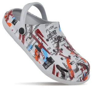 Sporty Footwear for Vacation Casual Sandals for Men Men's Clogs  - WC8824 Light Grey