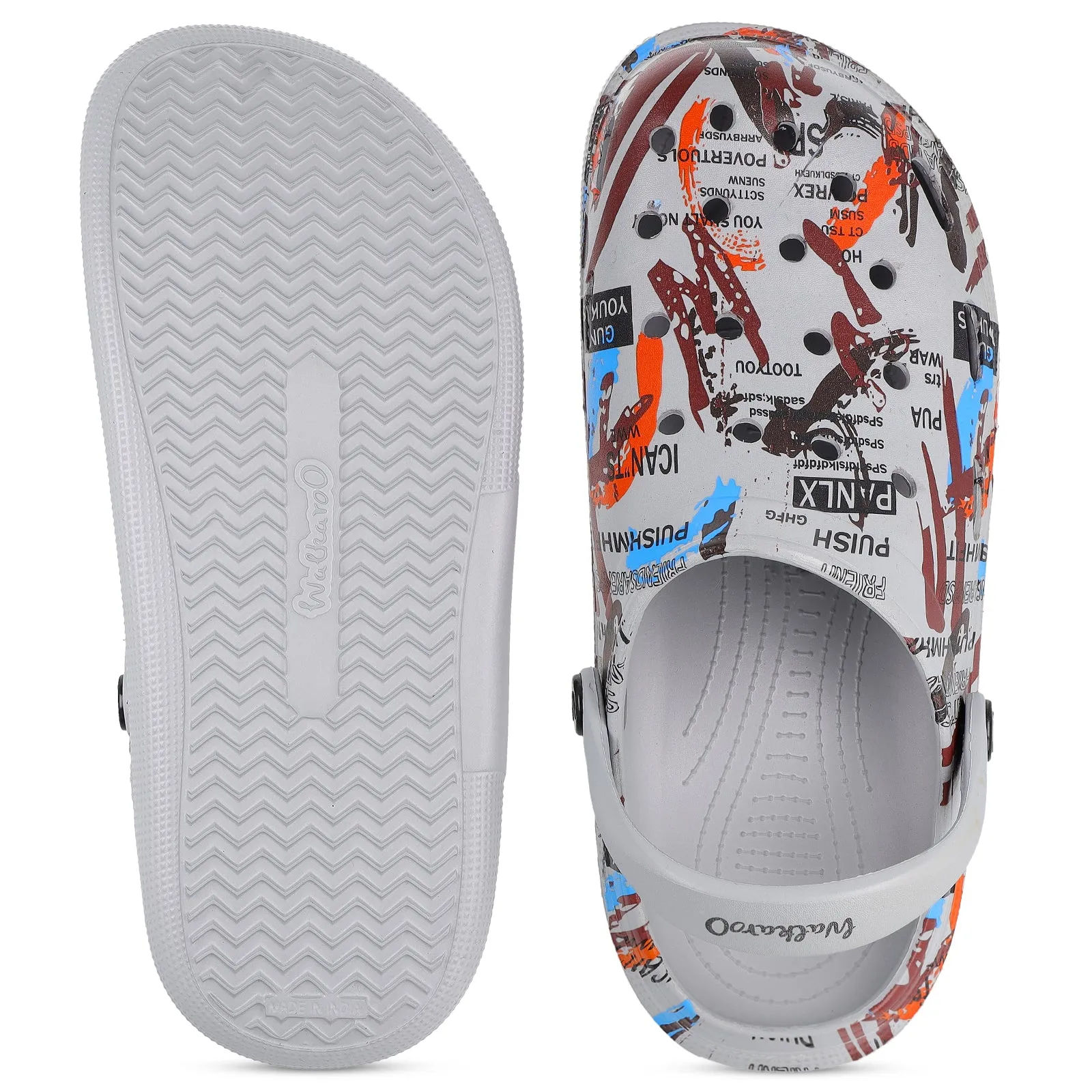 Comfortable Flip-flops for Men Pure Comfort Men's Clogs  - WC8824 Light Grey