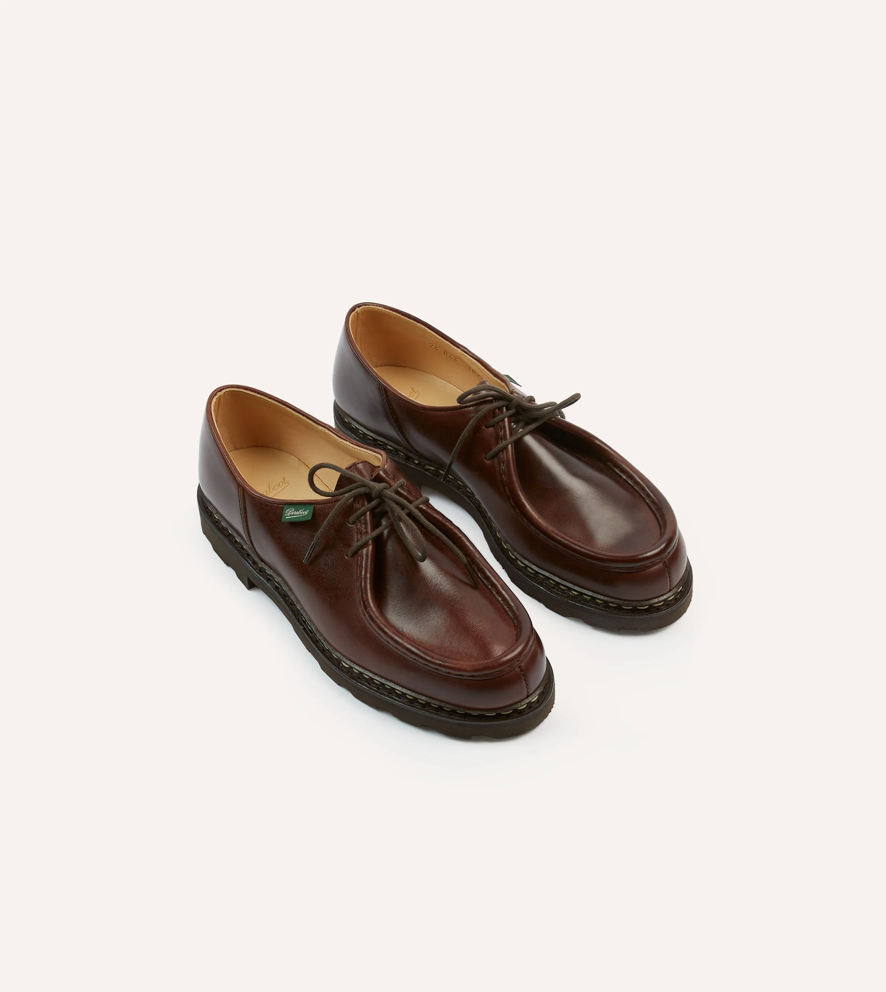 Paraboot Michael Brown Leather Derby Shoe Stretch Fabric Active People