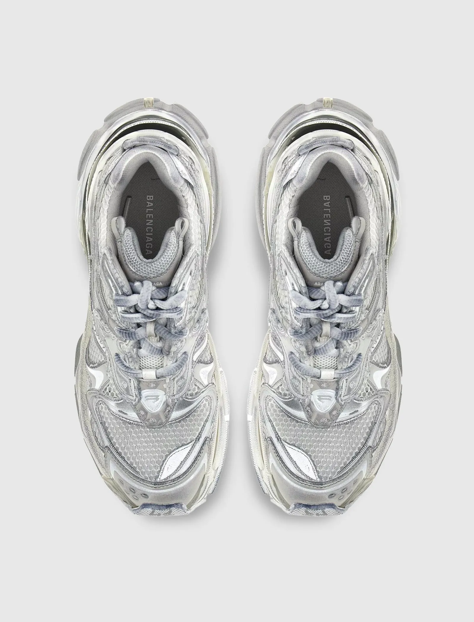 RUNNER 2 LEATHER "WHITE/SILVER/GREY" Leather Upper Energy Walk