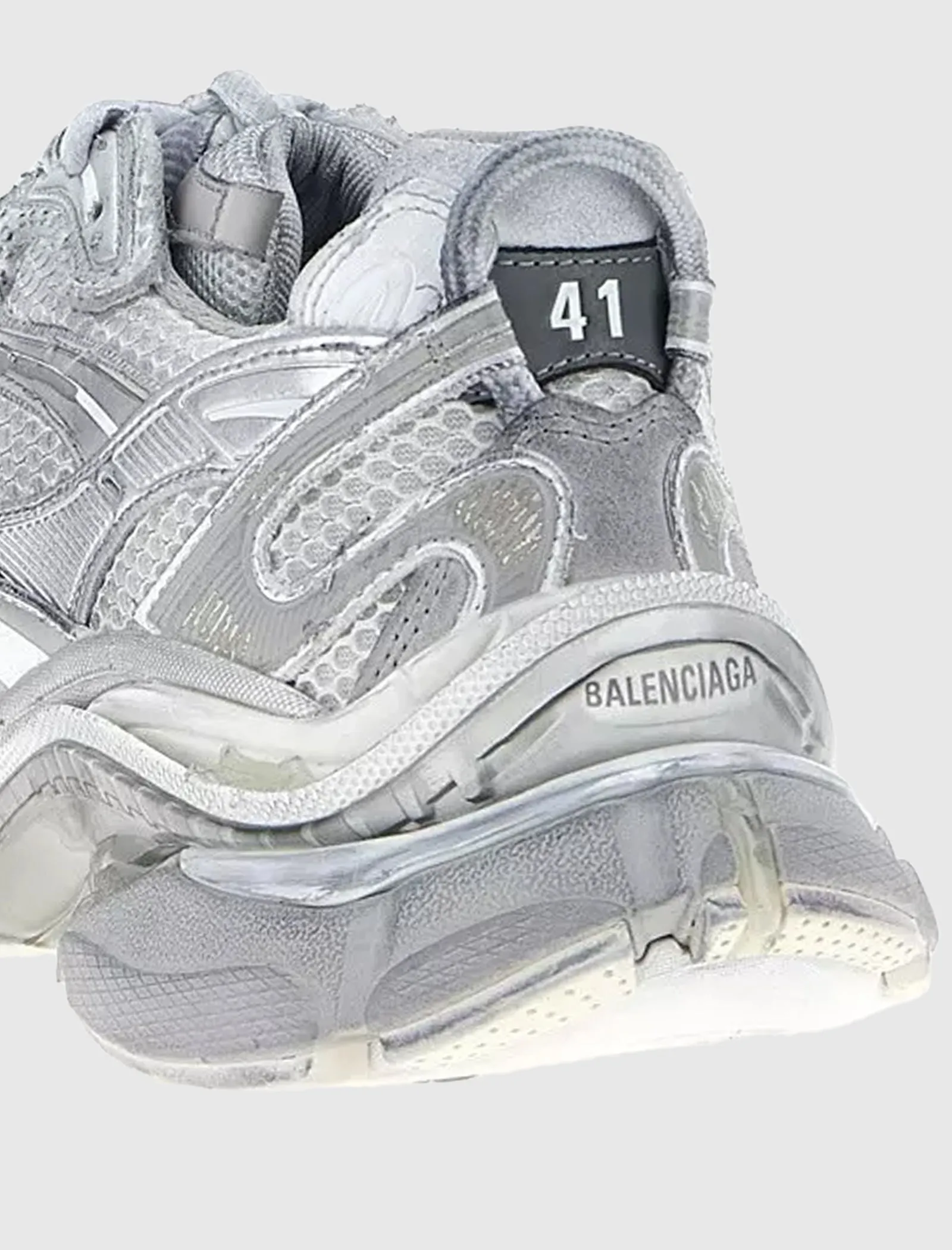 RUNNER 2 LEATHER "WHITE/SILVER/GREY" Cushioned heel