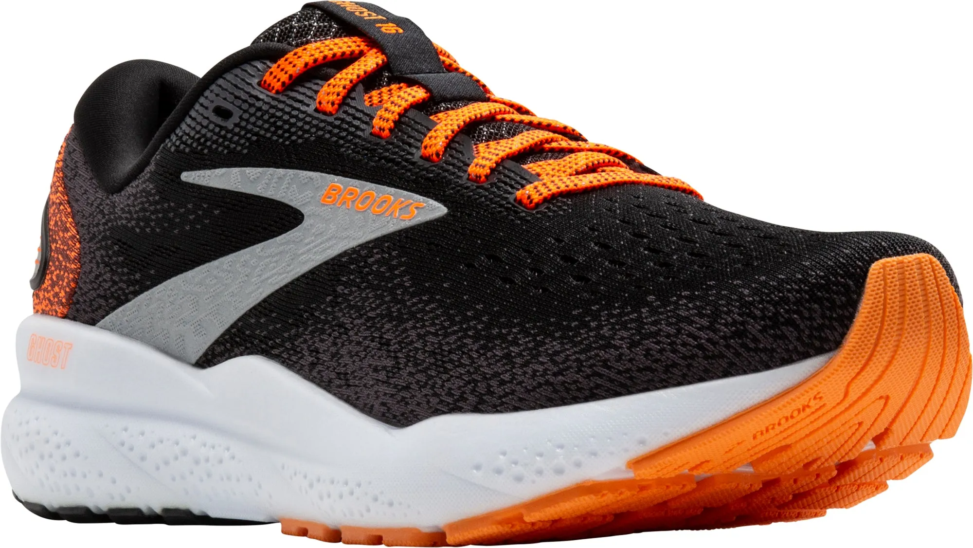 Green Core Brooks Ghost 16 Mens Running Shoes - Black