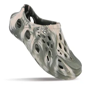 Walkaroo Mens Superclogs  - WC8710 Greige Olive Non-Slip Grip Sandal Craftsmanship