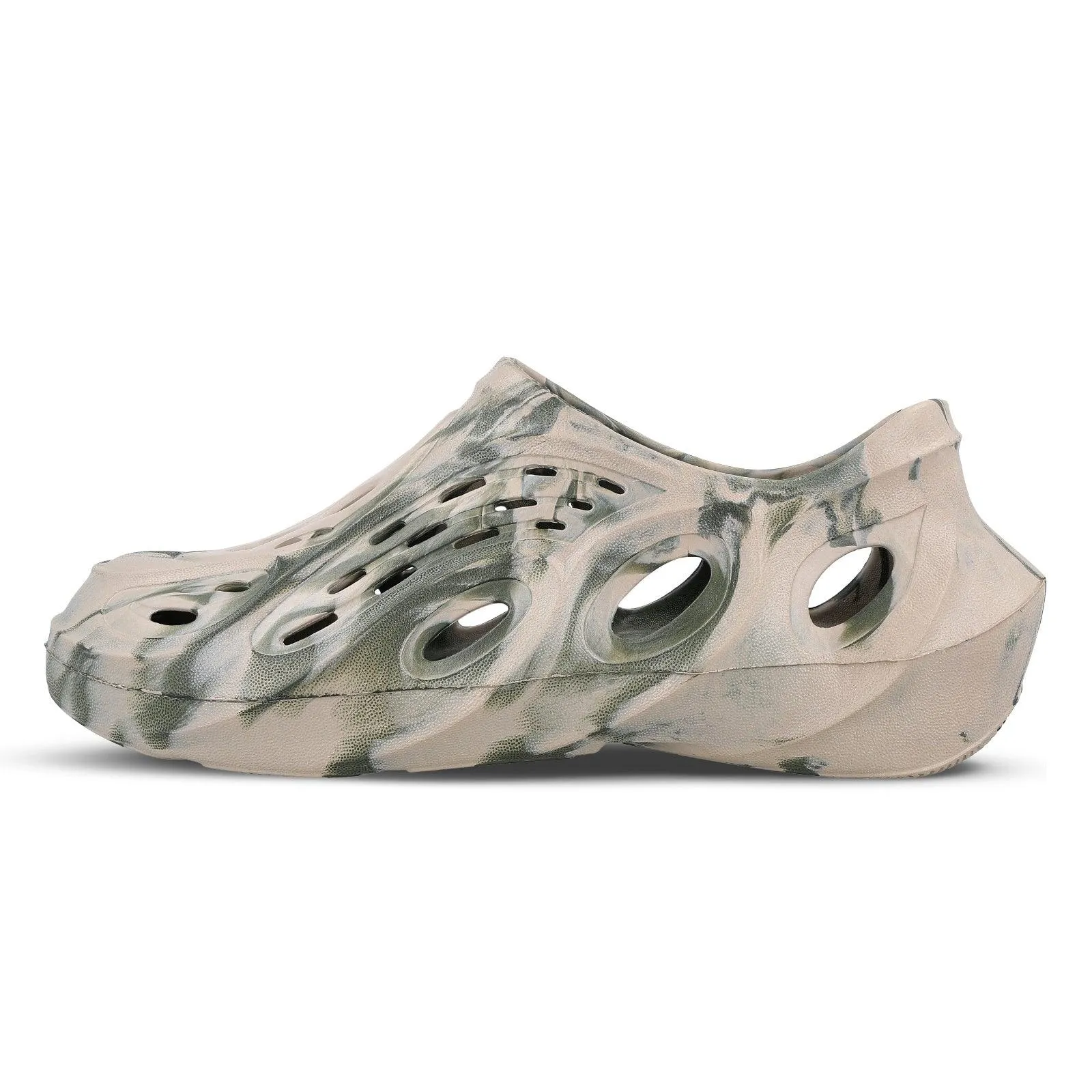 Walkaroo Mens Superclogs  - WC8710 Greige Olive Stylish Flip-flops for Travel Vacation Trip