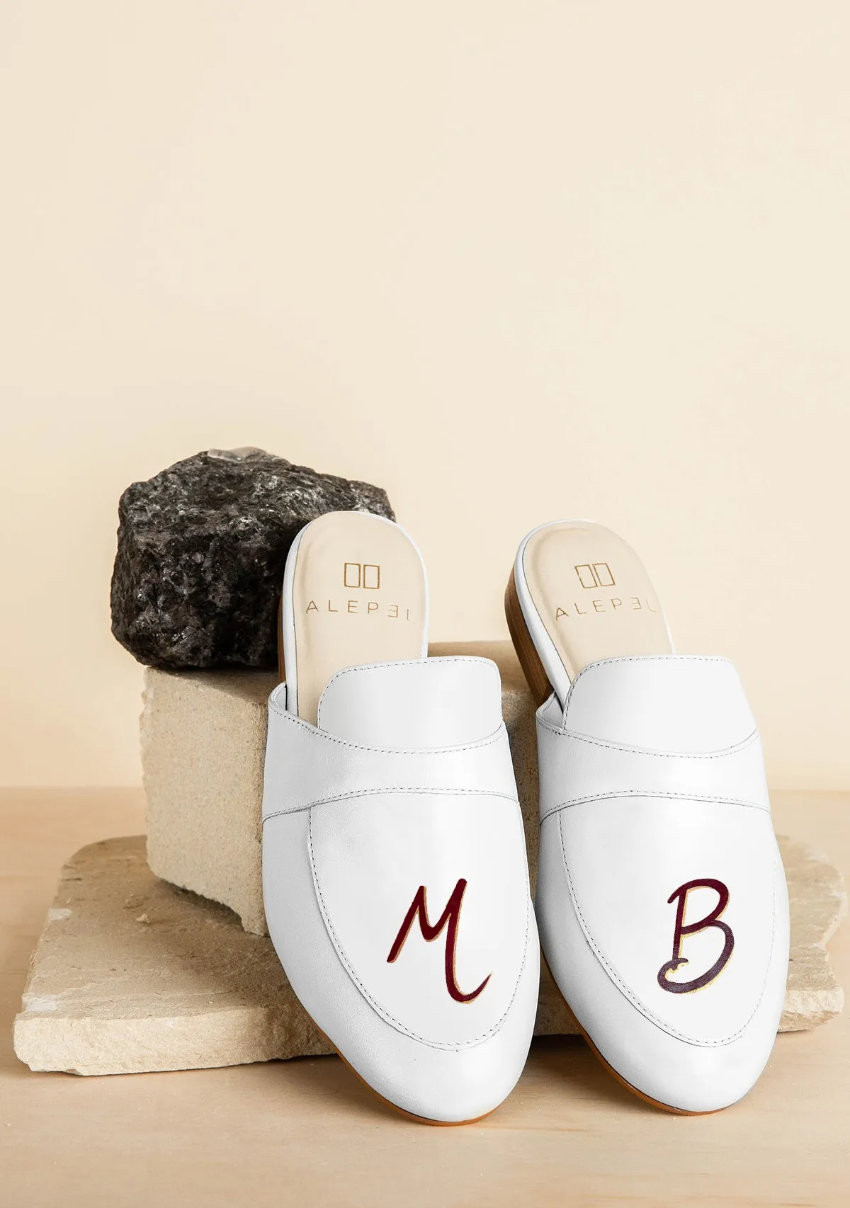 Monogram White Mule Flexible Design Chill Fit Shoes