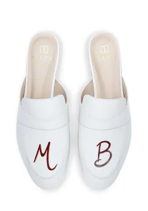 Monogram White Mule Smart Design Durable Footwear Design