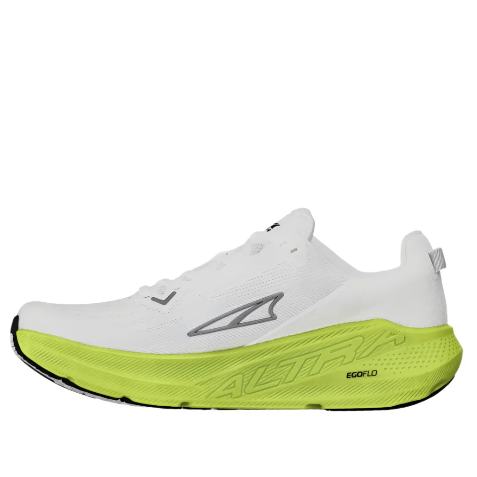 Altra Men's FWD Via Running Shoes in White/Lime AW25 Elastic Sling running in a composite bridge area shoes