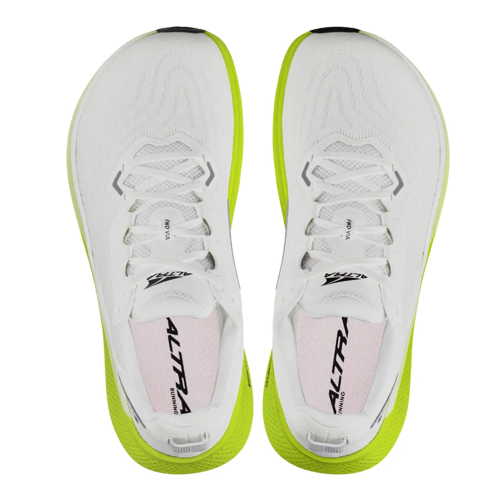 amateur - level shoes Altra Men's FWD Via Running Shoes in White/Lime AW25