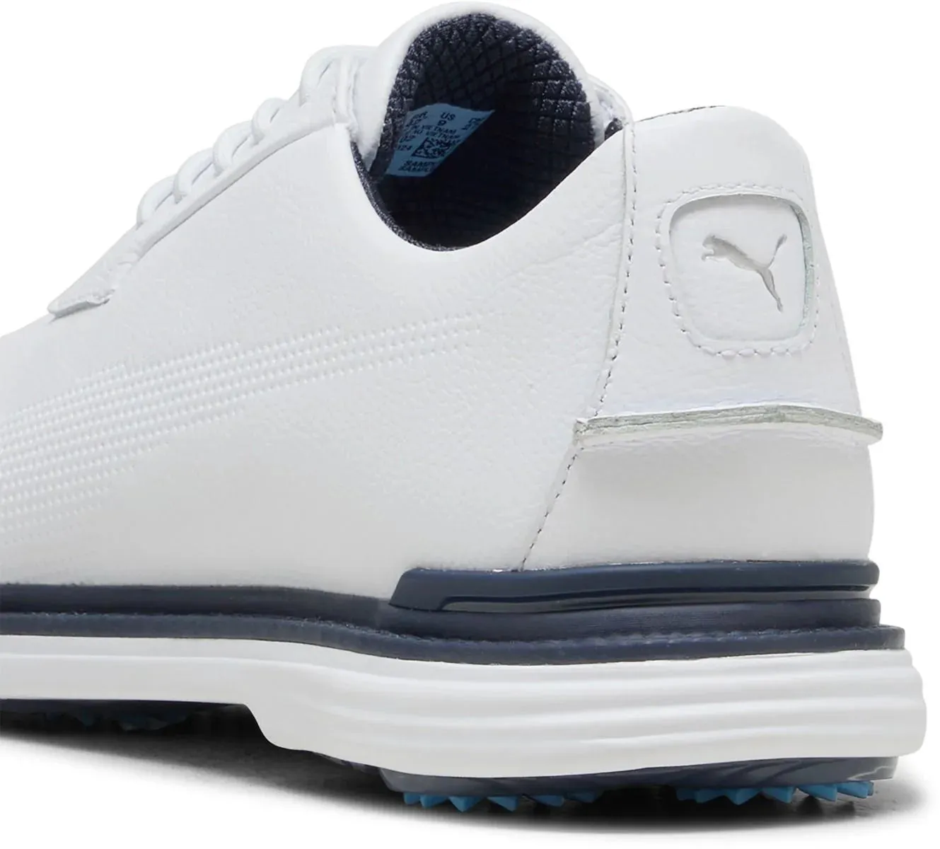 Stable Traction Mesh Upper PUMA ROYALE Golf Shoes 2025 - Puma White/Deep Navy/Team Light Blue