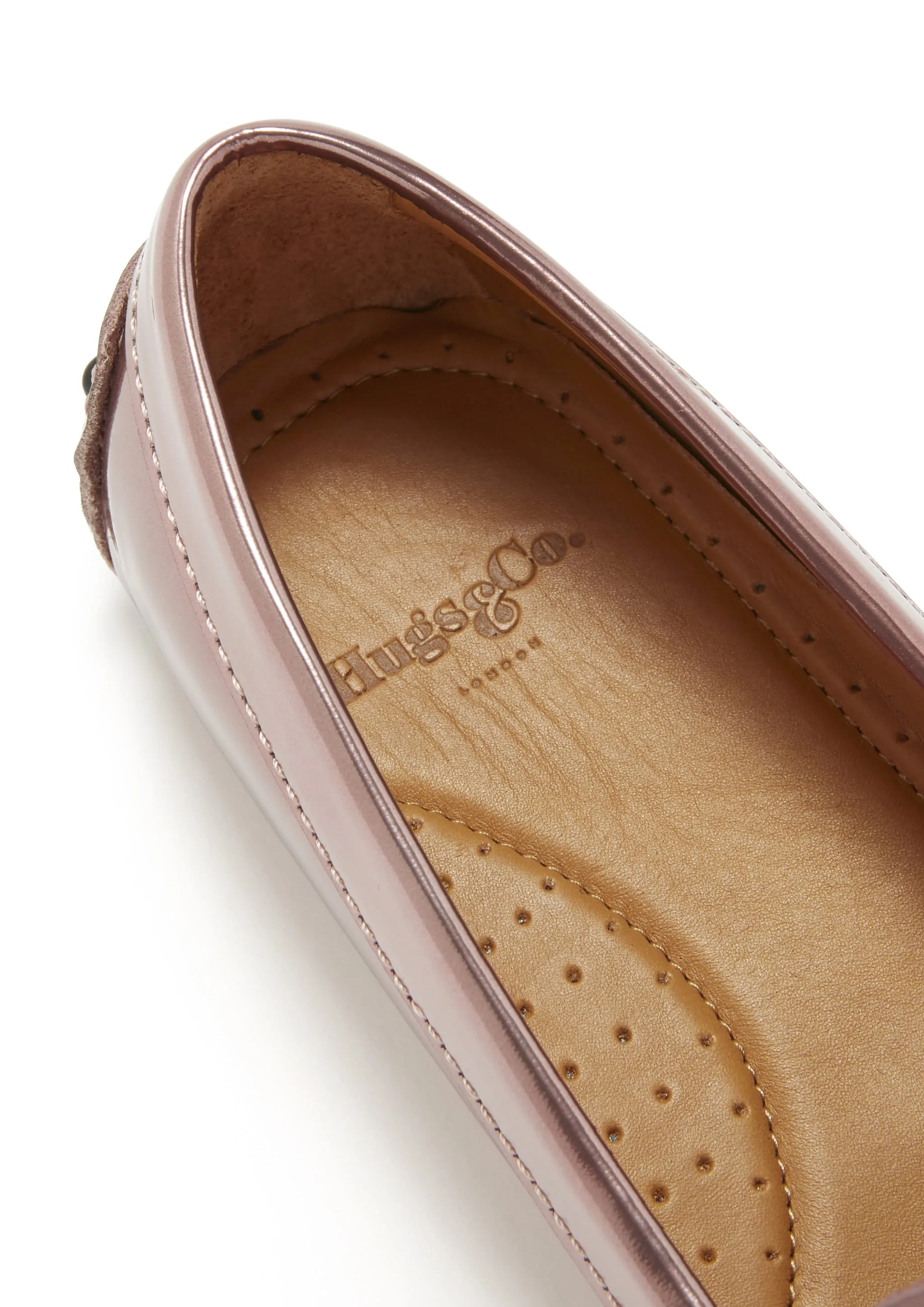 Women's Penny Driving Loafers, rose gold patent leather Travel Shoes