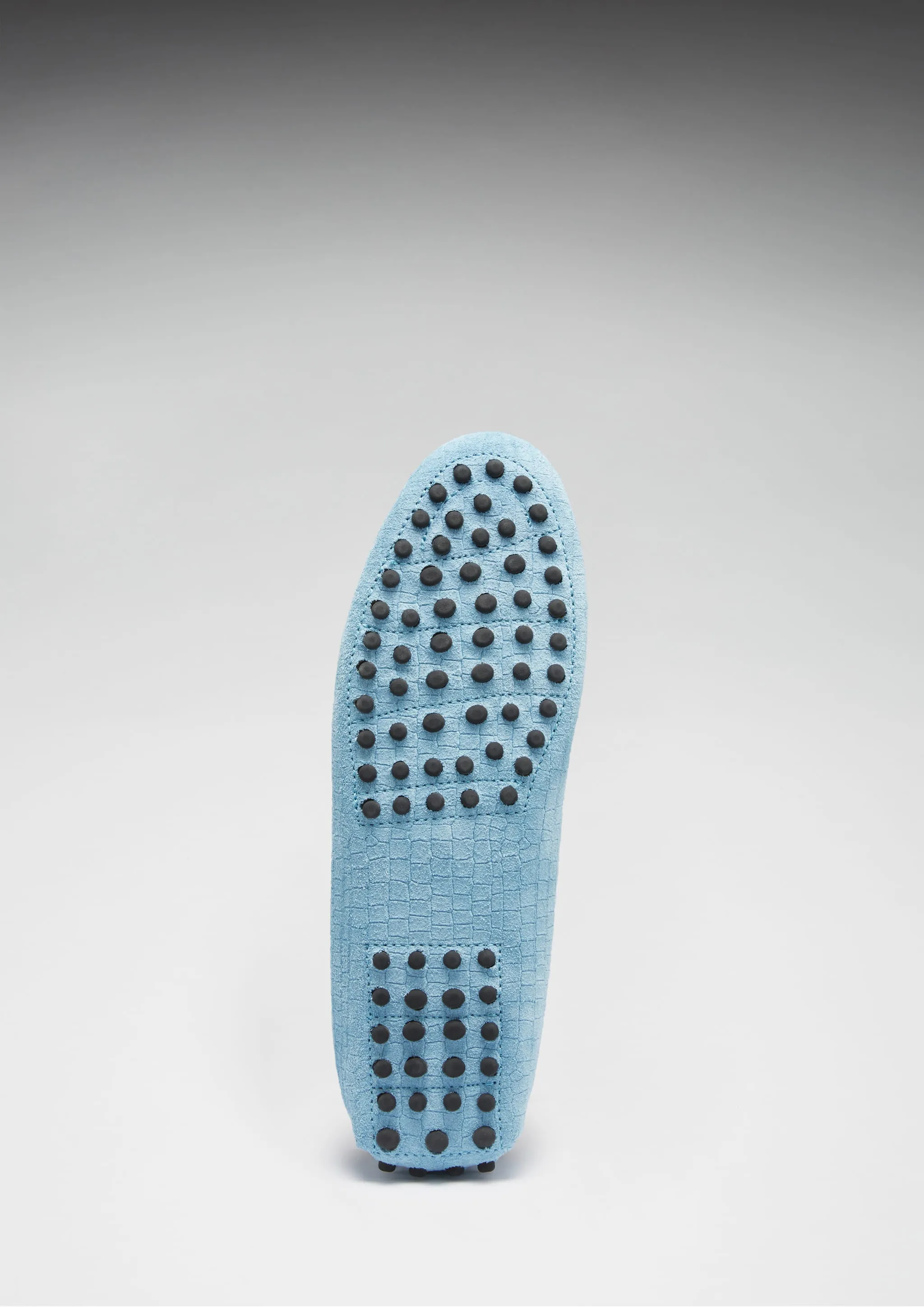 Trendy Shoes Women's Penny Driving Loafers, blue embossed suede
