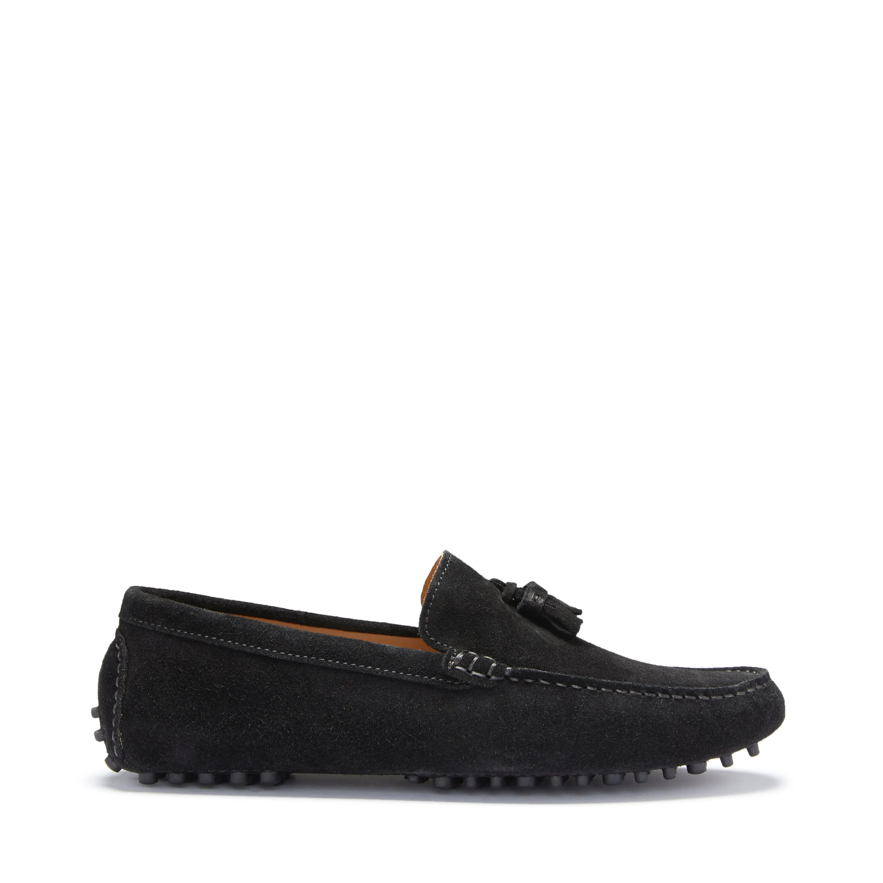 Tasselled Driving Loafers, black suede Simple Slip-on Comfort