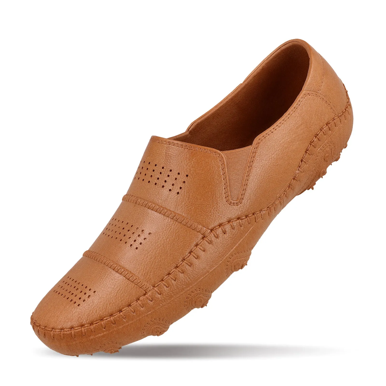 Men's Slip-On Rain Shoes - 12316 Tan Comfy Feel Effortless Slip