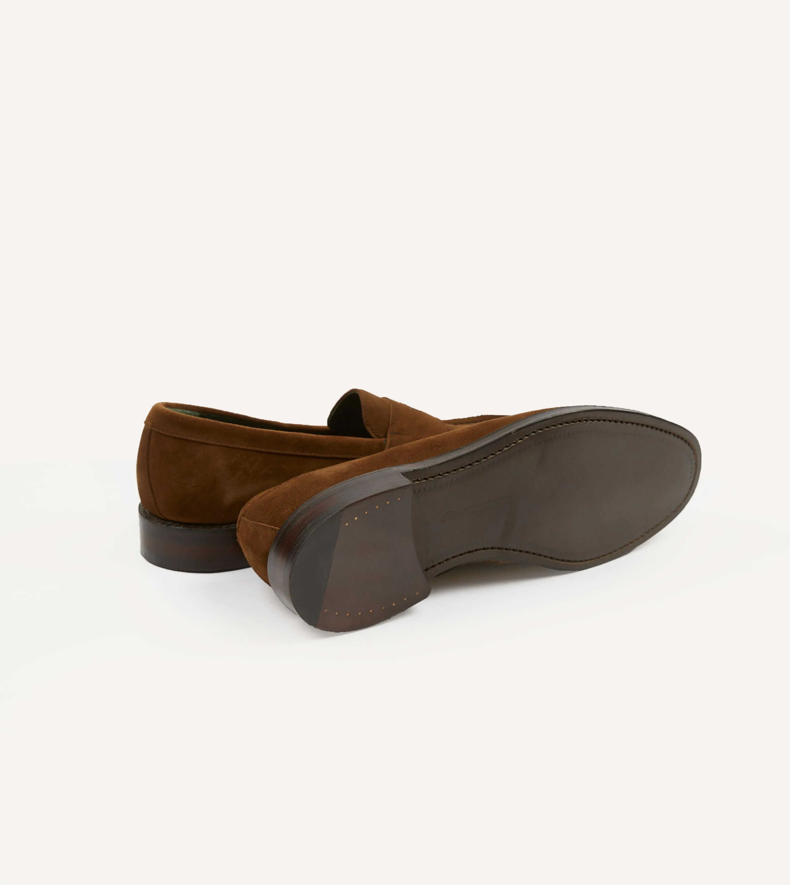 Snuff Suede Charles Goodyear Welted Penny Loafer Green Core