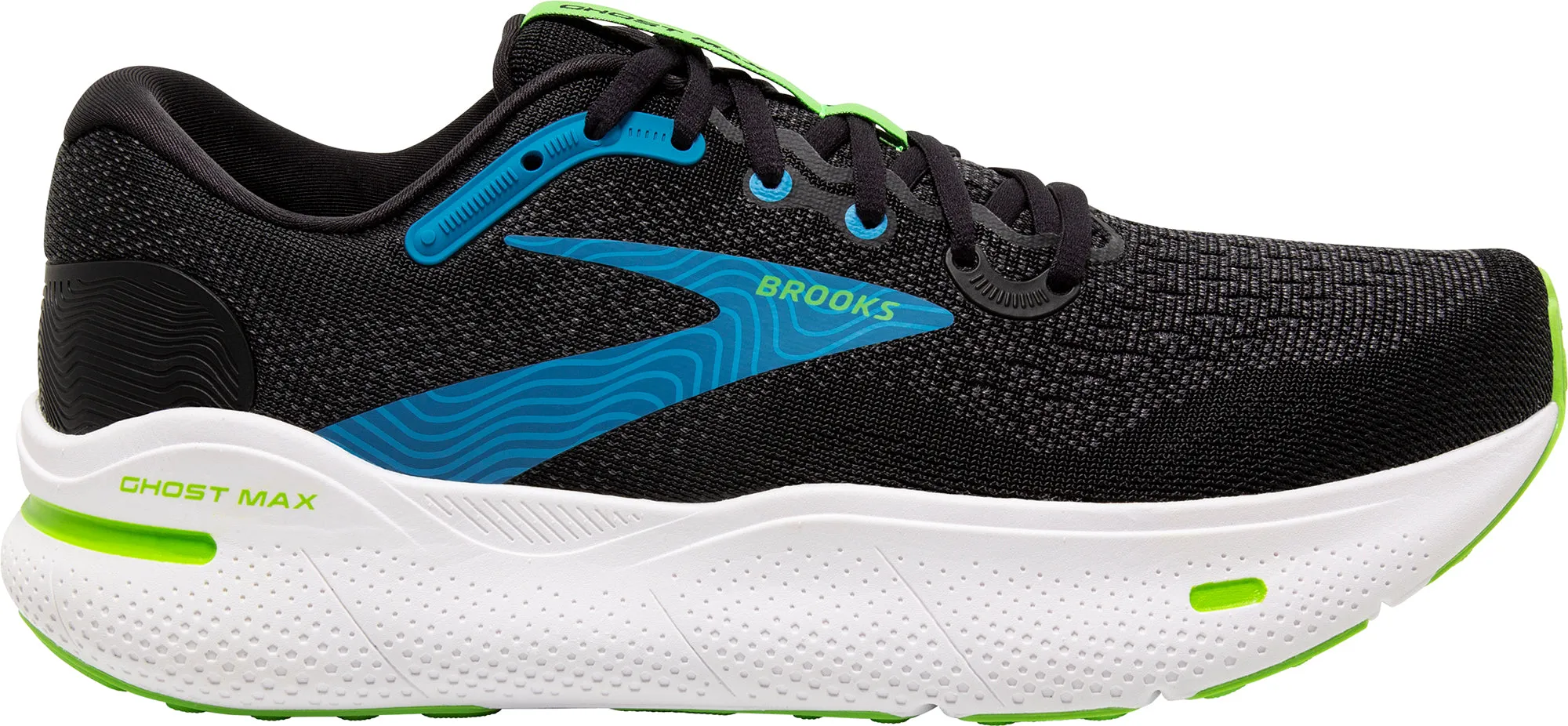Comfortable Design Sweat Resistant Standing Workers Brooks Ghost Max Mens Running Shoes - Black
