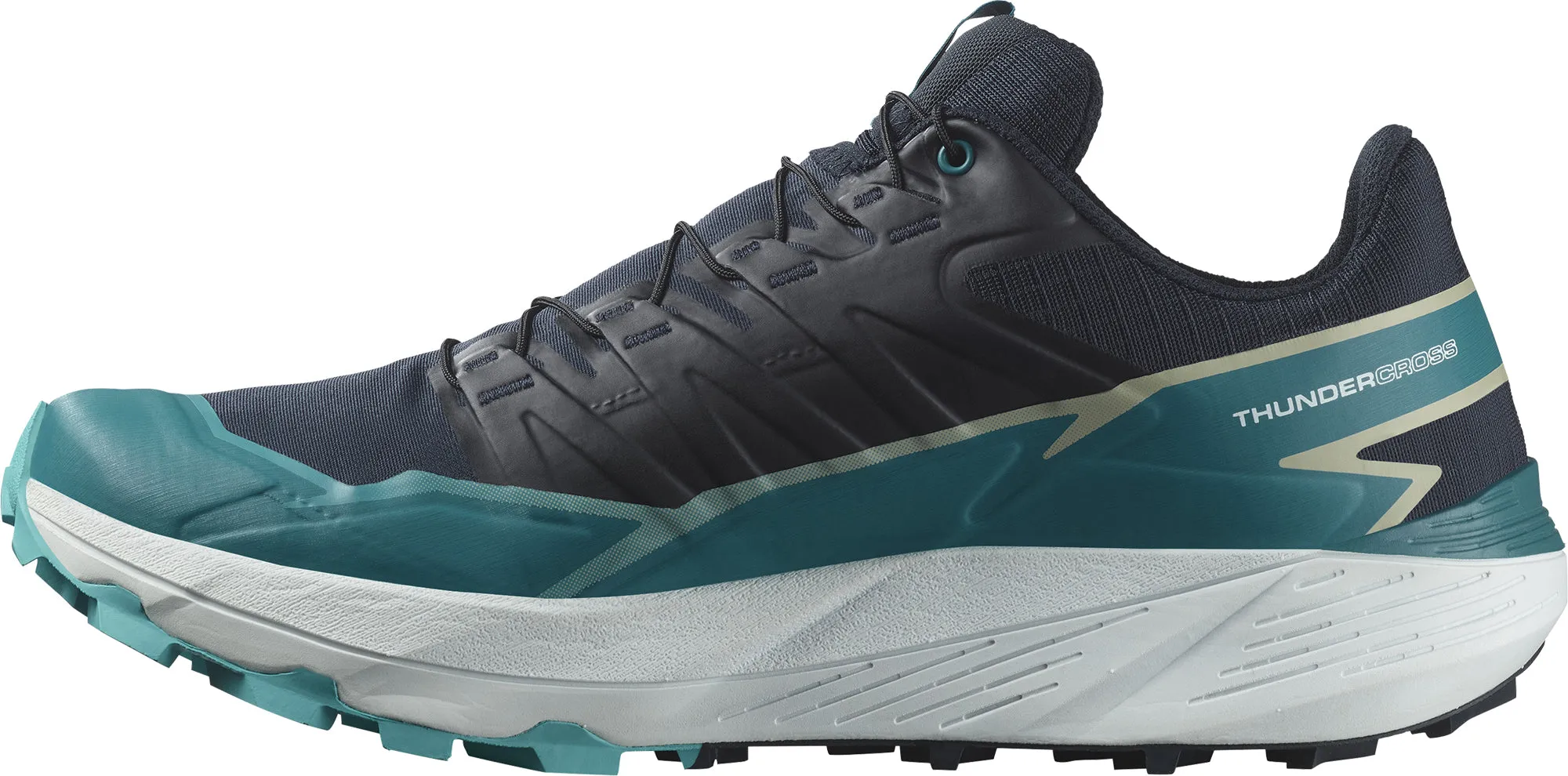Salomon Thundercross Mens Trail Running Shoes - Blue Quick Drying Airport Travel Breathable mesh